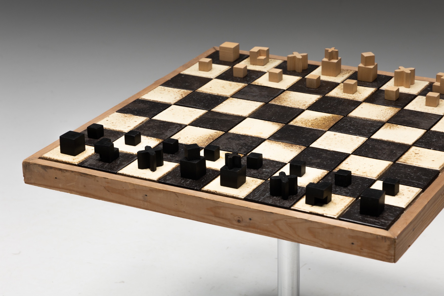 Game Table with Bauhaus Chess Set by Josef Hartwig - 1924