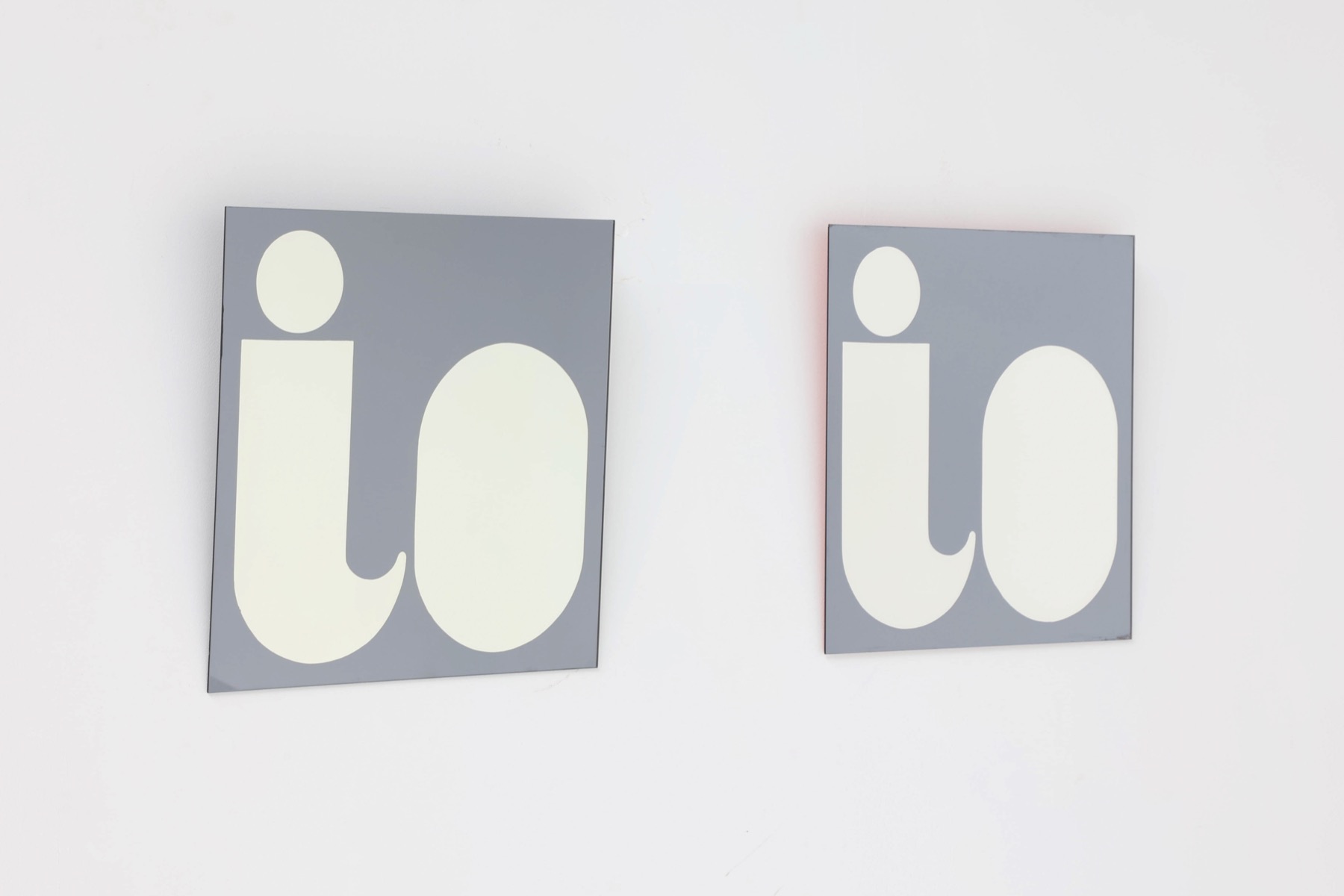 Post-Modern Graphic Grey Cristal Art Wall Mirrors - 1960s