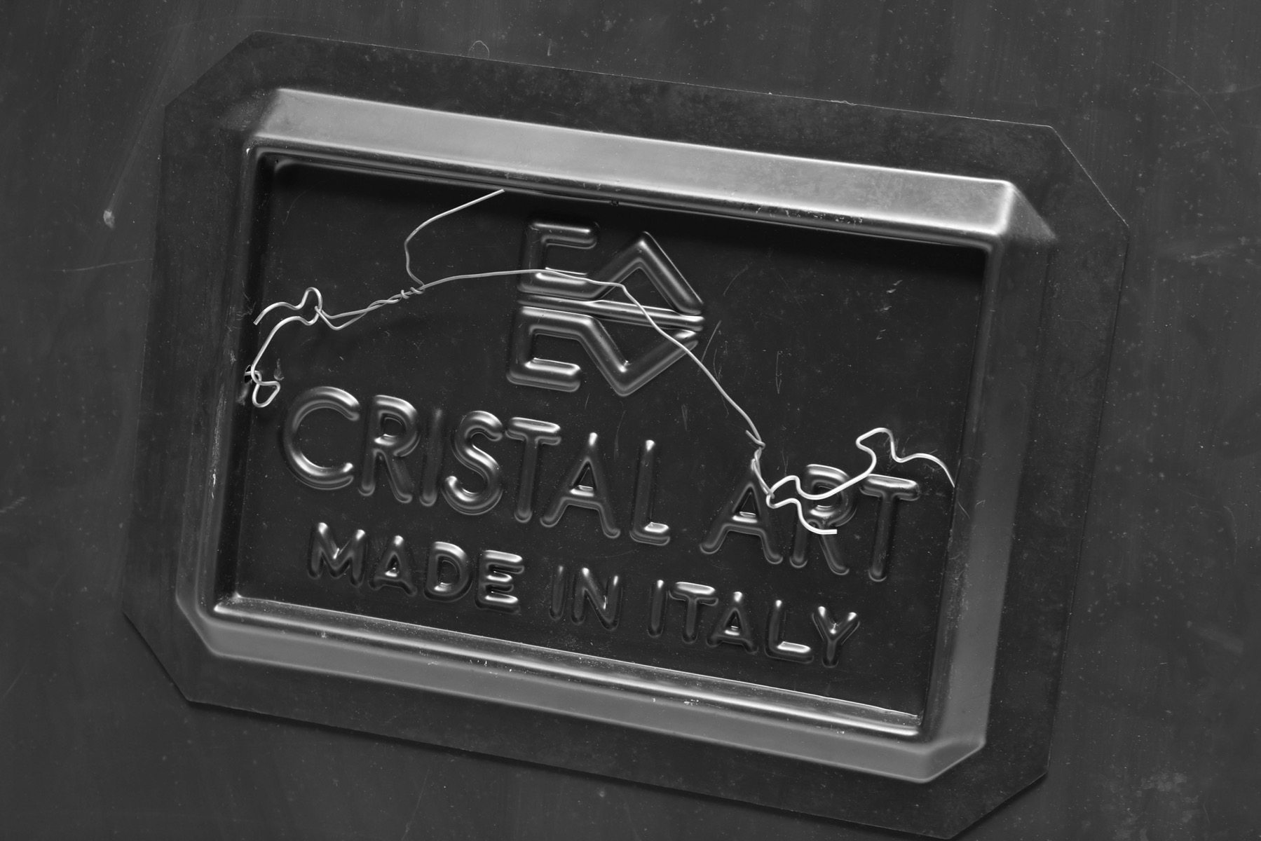 Post-Modern Graphic Grey Cristal Art Wall Mirrors - 1960s