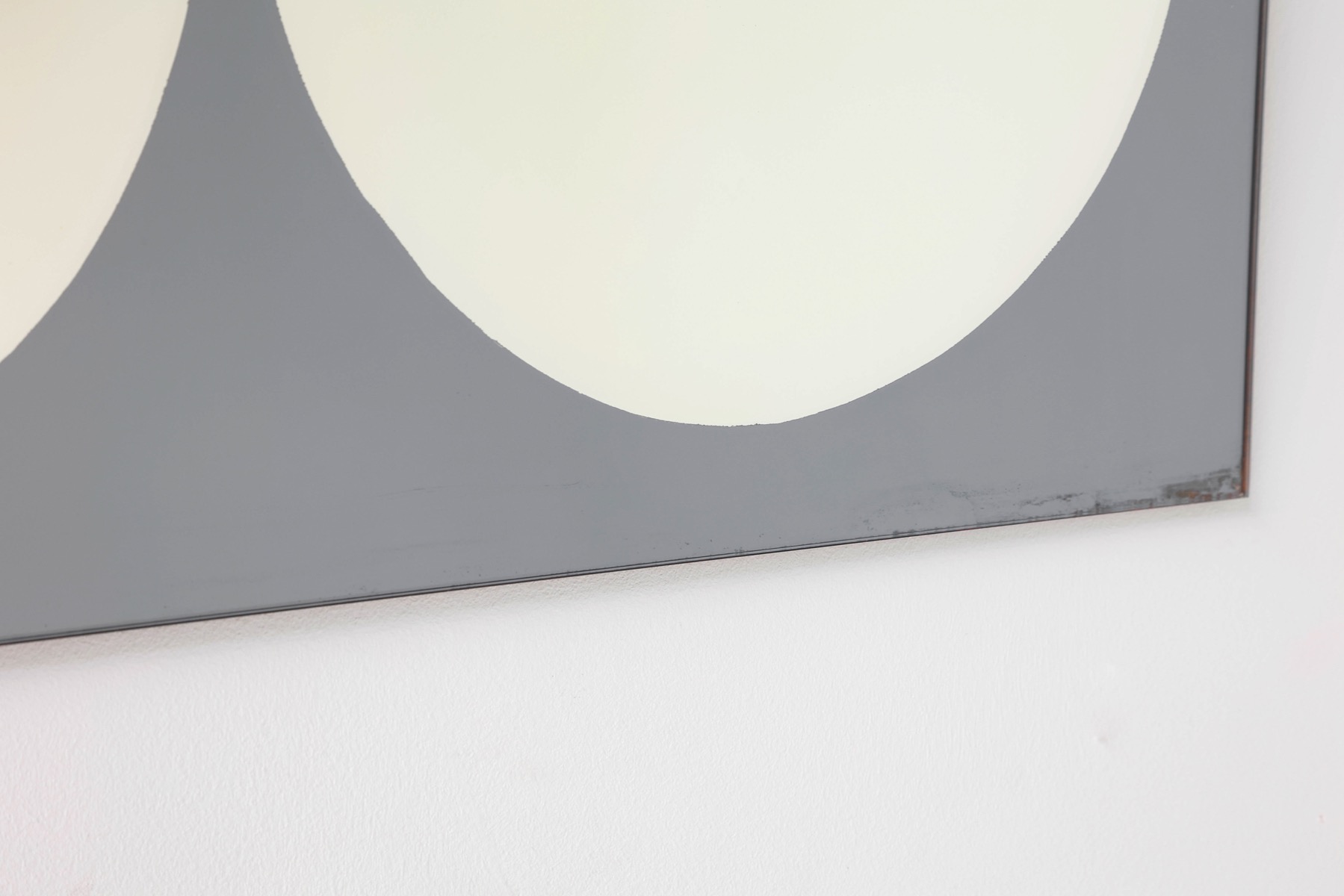 Post-Modern Graphic Grey Cristal Art Wall Mirrors - 1960s