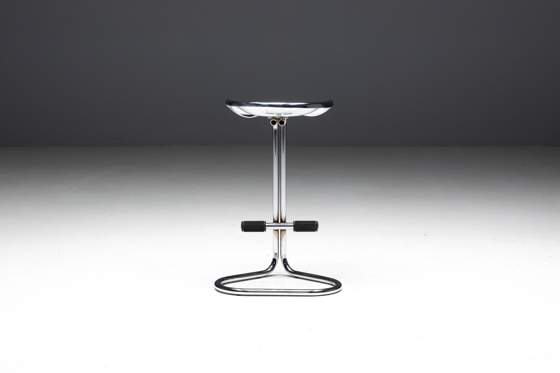 Chrome Tractor Stools by Rodney Kinsman for Bieffeplast, Italy - 1960s