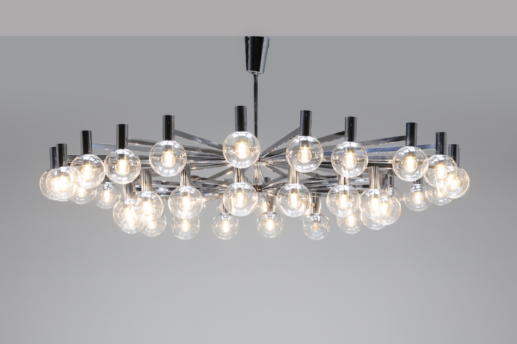 Post-modern Chrome Chandelier - 1970's