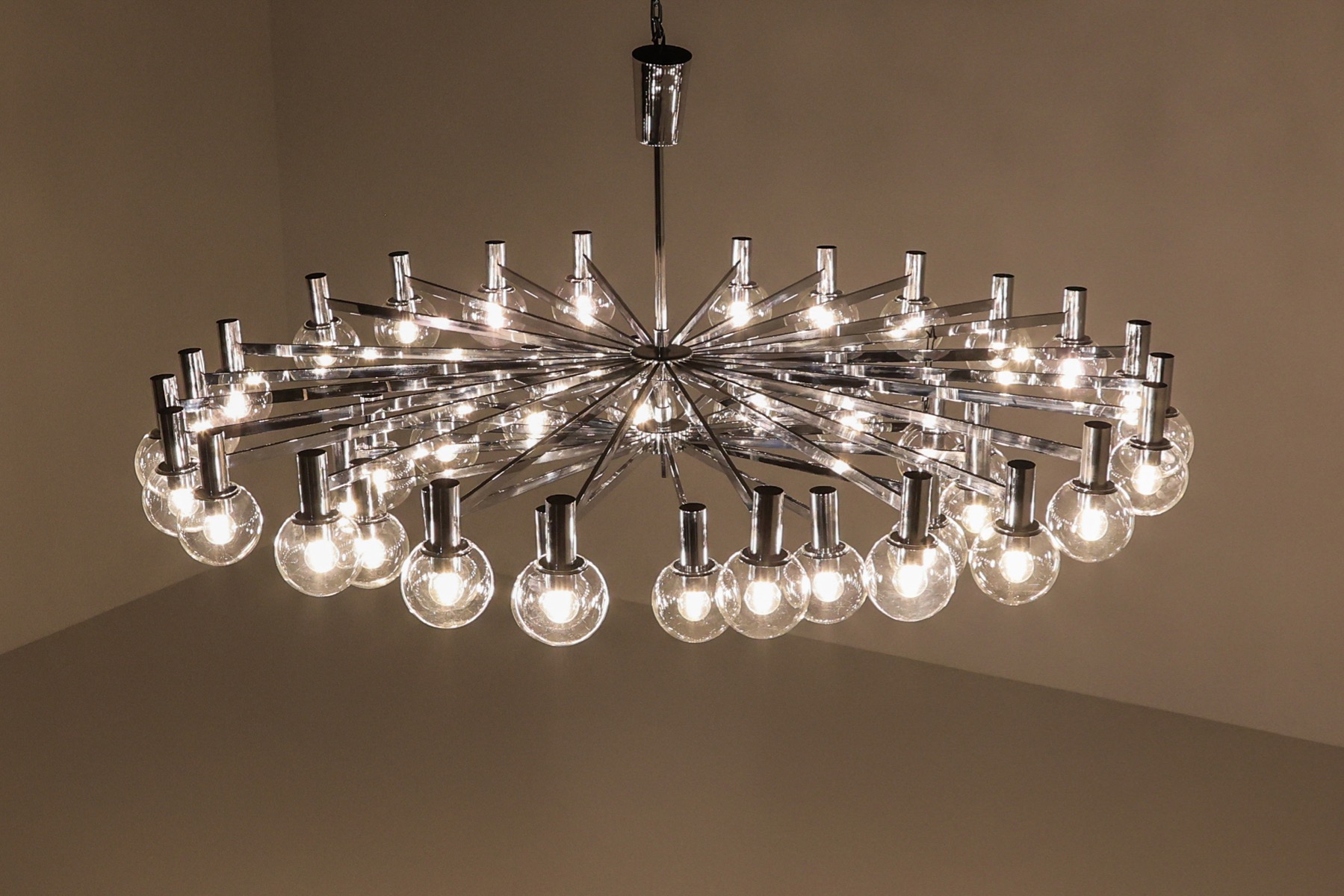 Post-modern Chrome Chandelier - 1970's