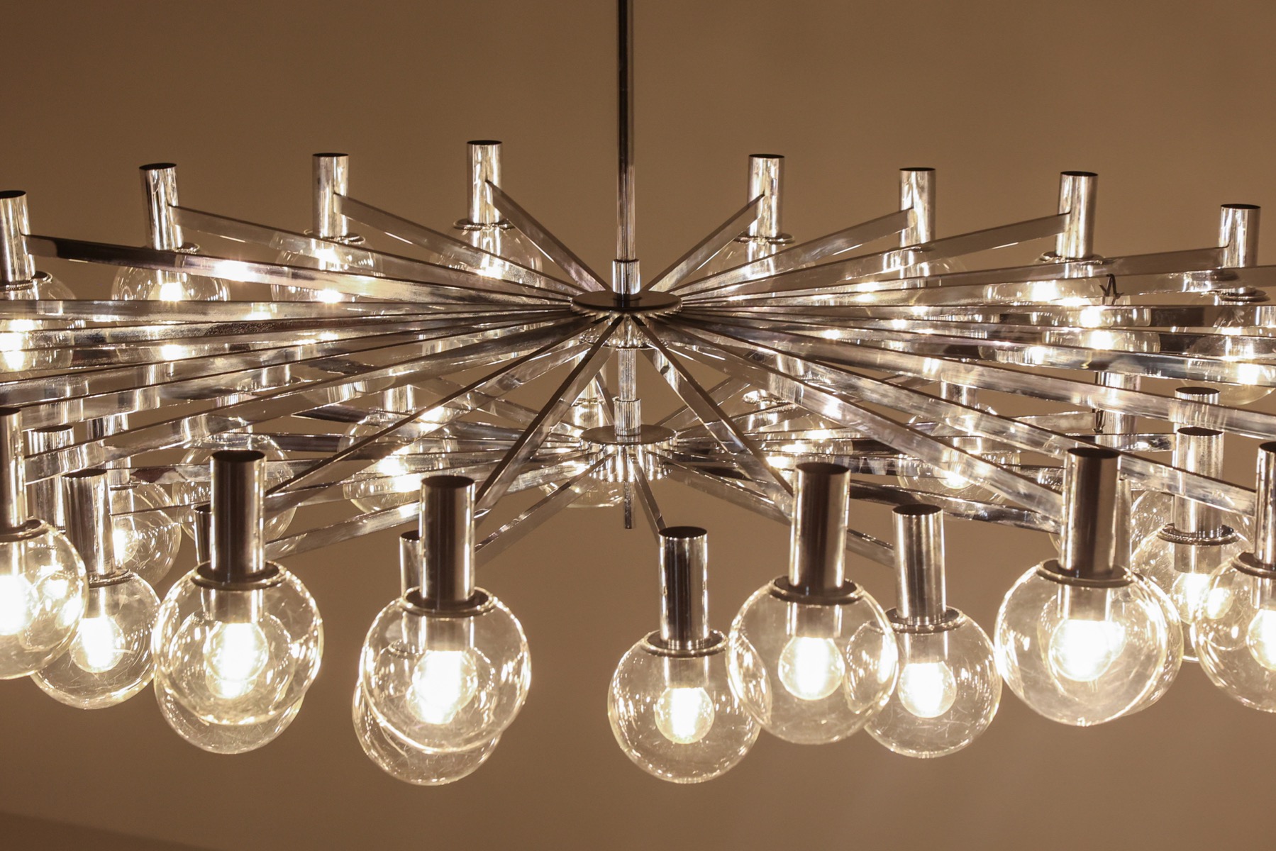 Post-modern Chrome Chandelier - 1970's
