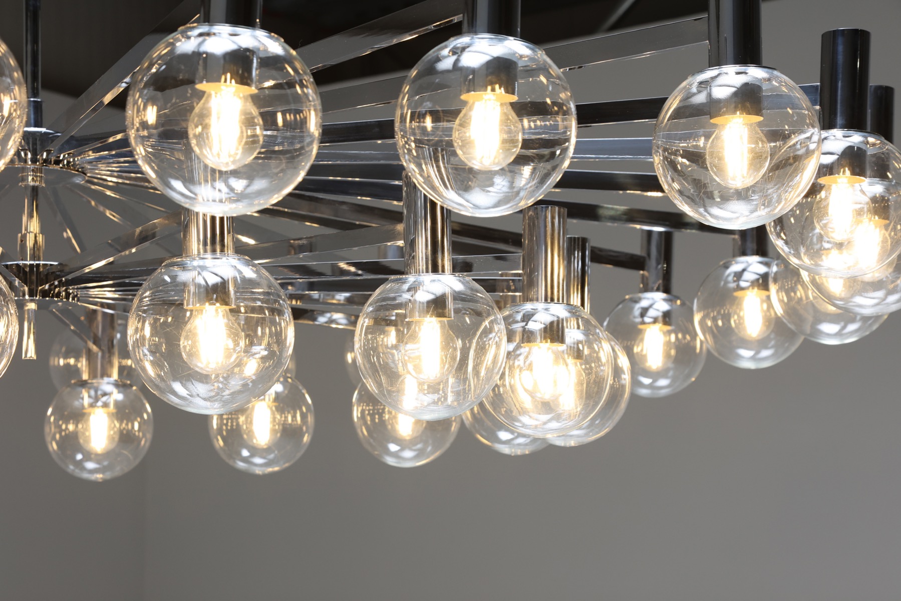 Post-modern Chrome Chandelier - 1970's