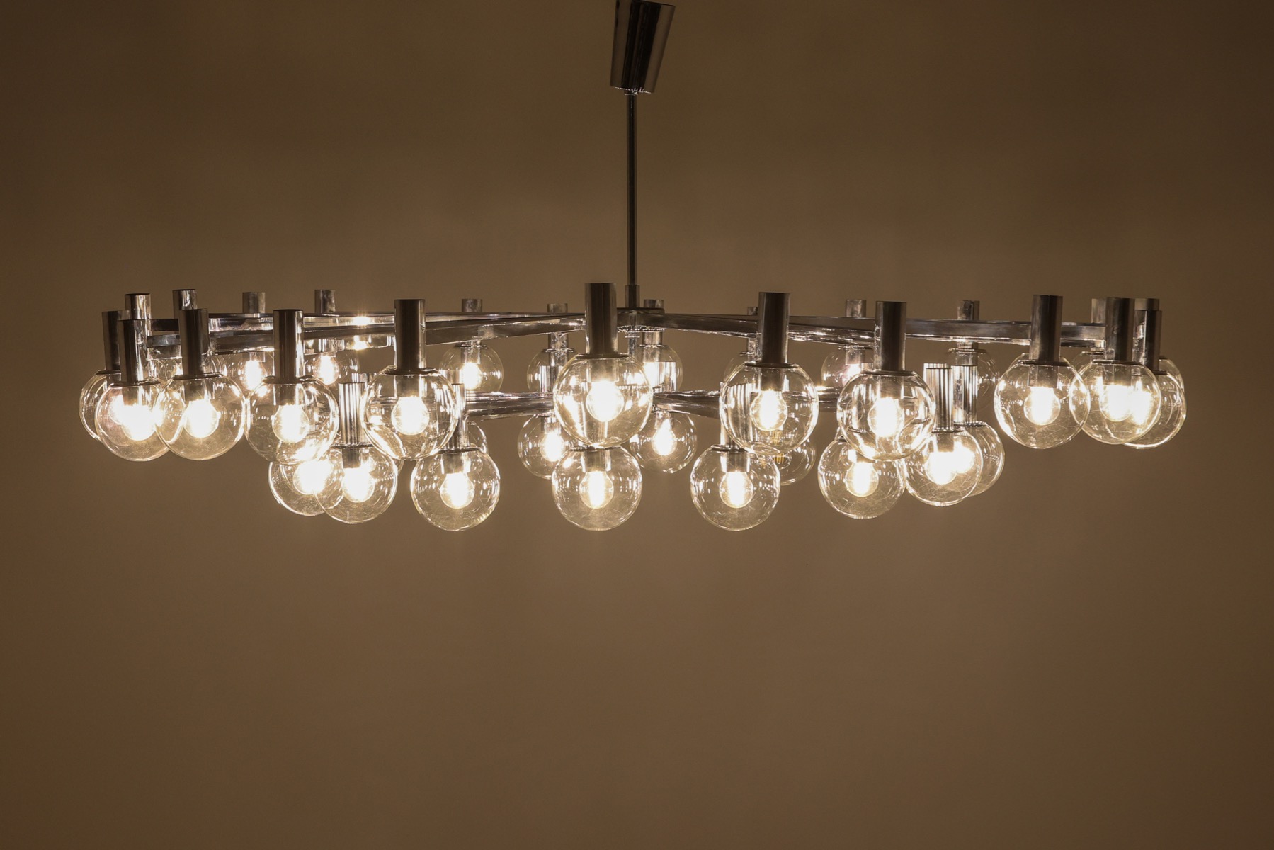 Post-modern Chrome Chandelier - 1970's