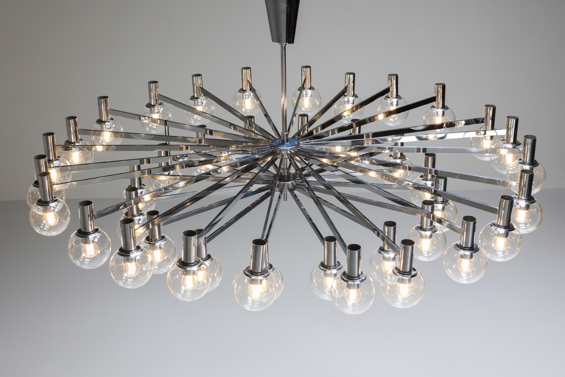 Post-modern Chrome Chandelier - 1970's