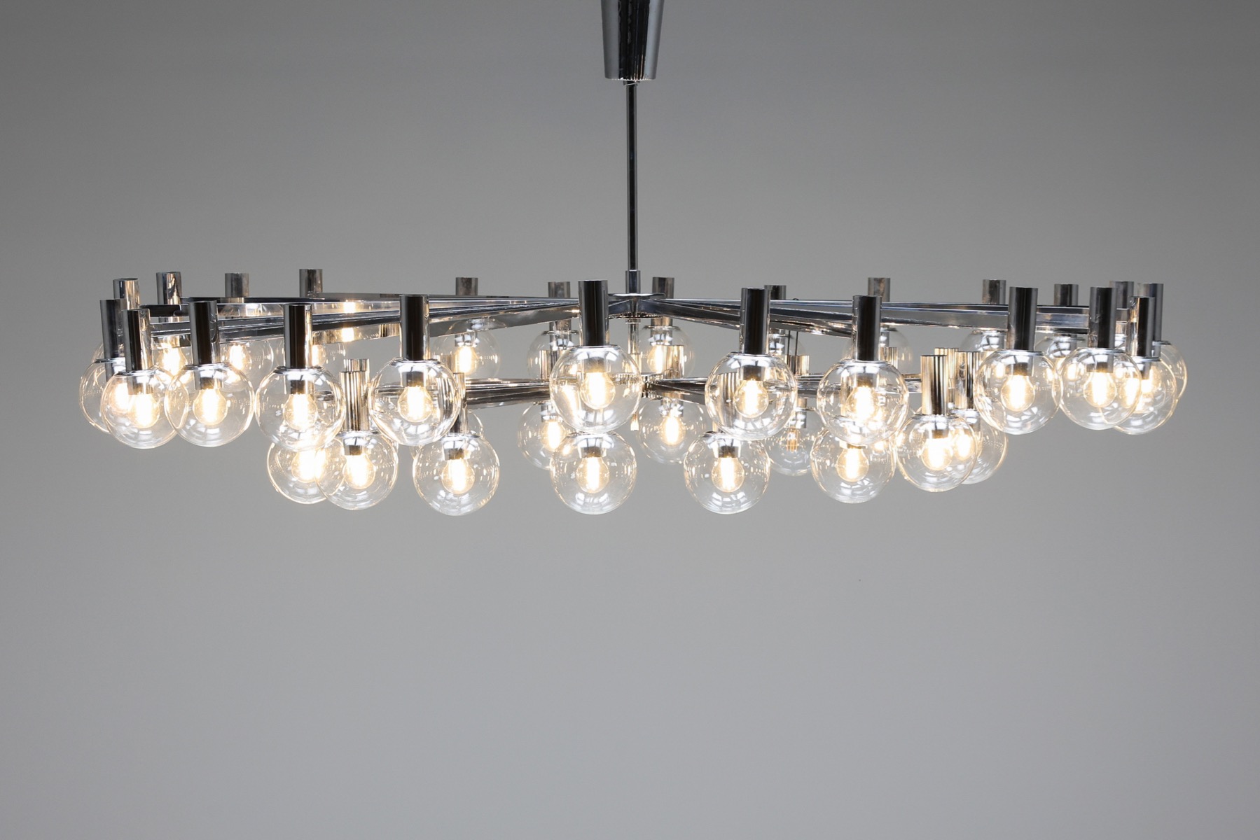 Post-modern Chrome Chandelier - 1970's