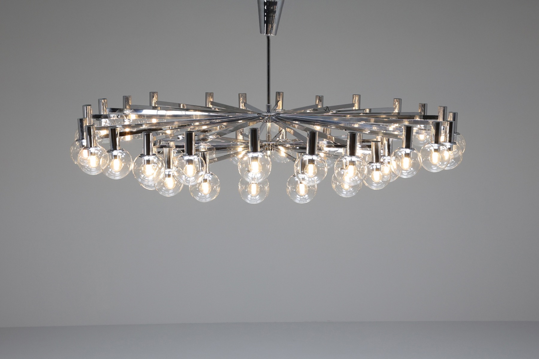 Post-modern Chrome Chandelier - 1970's