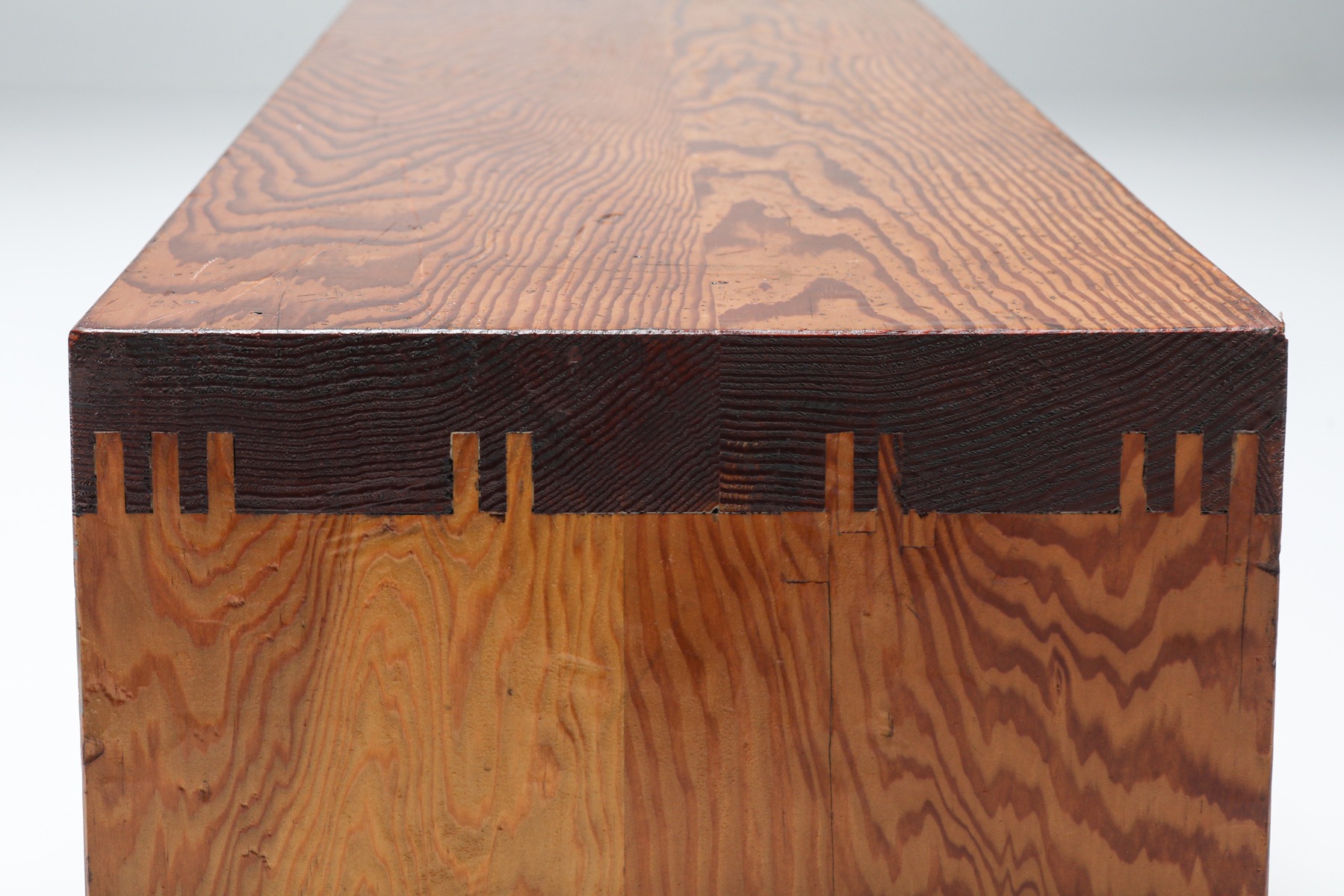 Minimalist church bench in solid wood - 1950s
