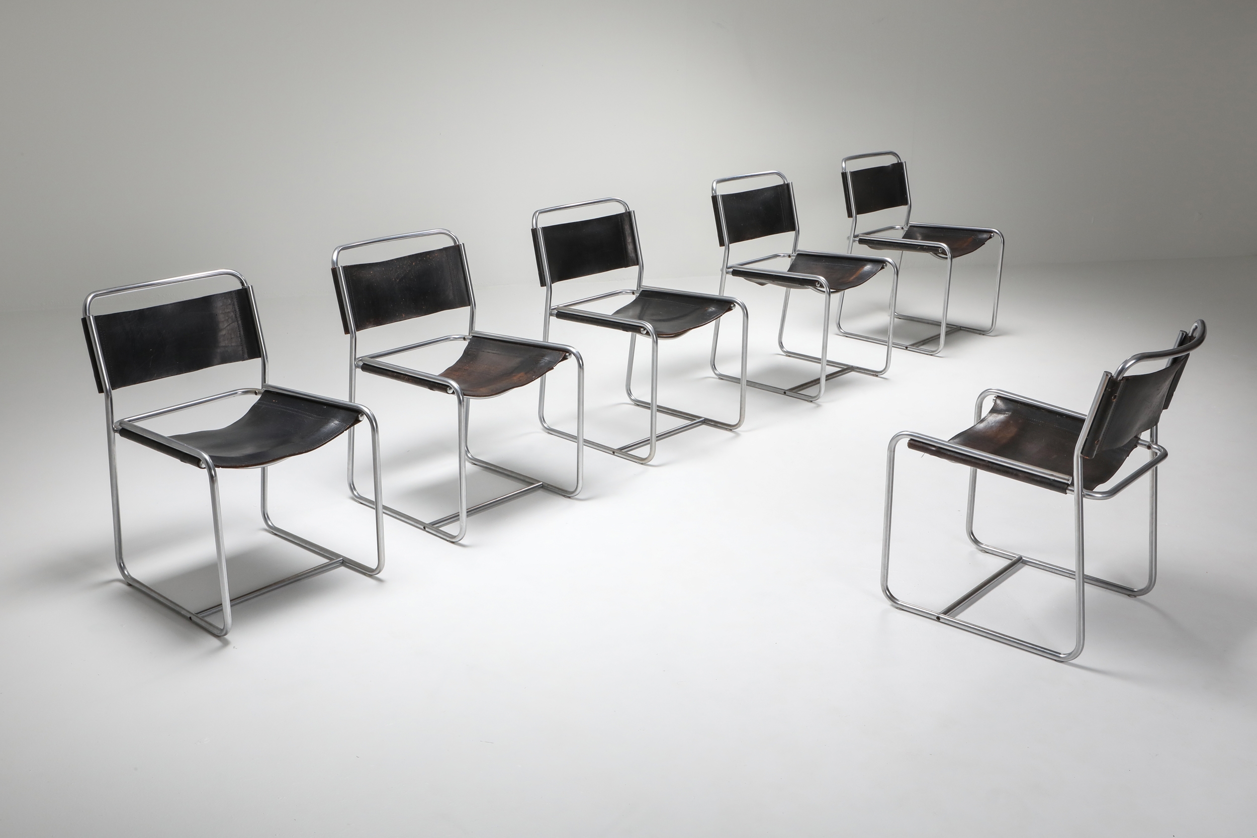 Claire Bataille and Paul Ibens Tubular Dining Chairs Model SE18 for ’t Spectrum - 1970s