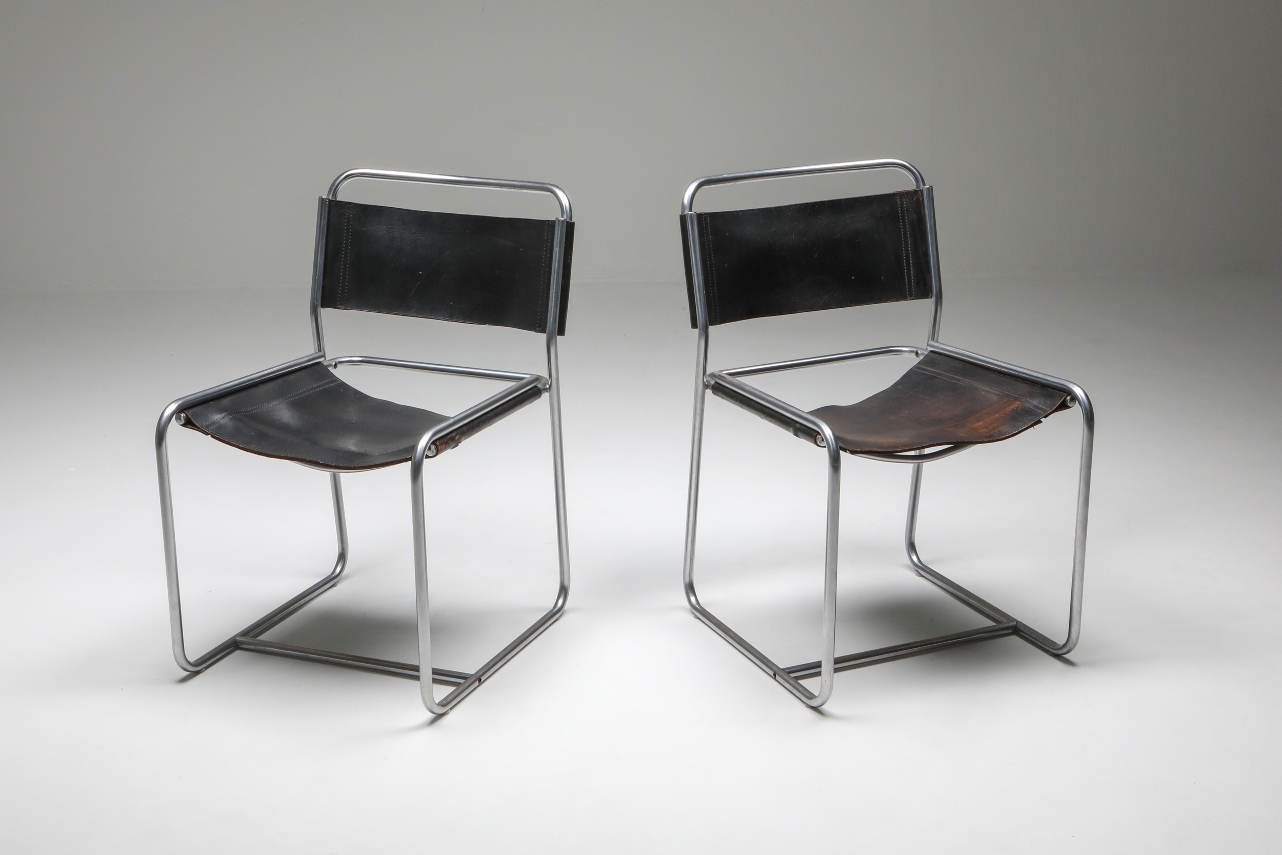 Claire Bataille and Paul Ibens Tubular Dining Chairs Model SE18 for ’t Spectrum - 1970s