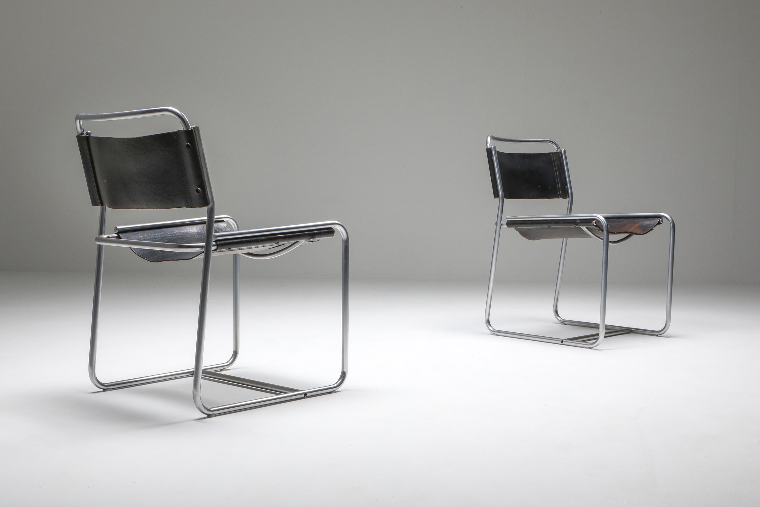 Claire Bataille and Paul Ibens Tubular Dining Chairs Model SE18 for ’t Spectrum - 1970s