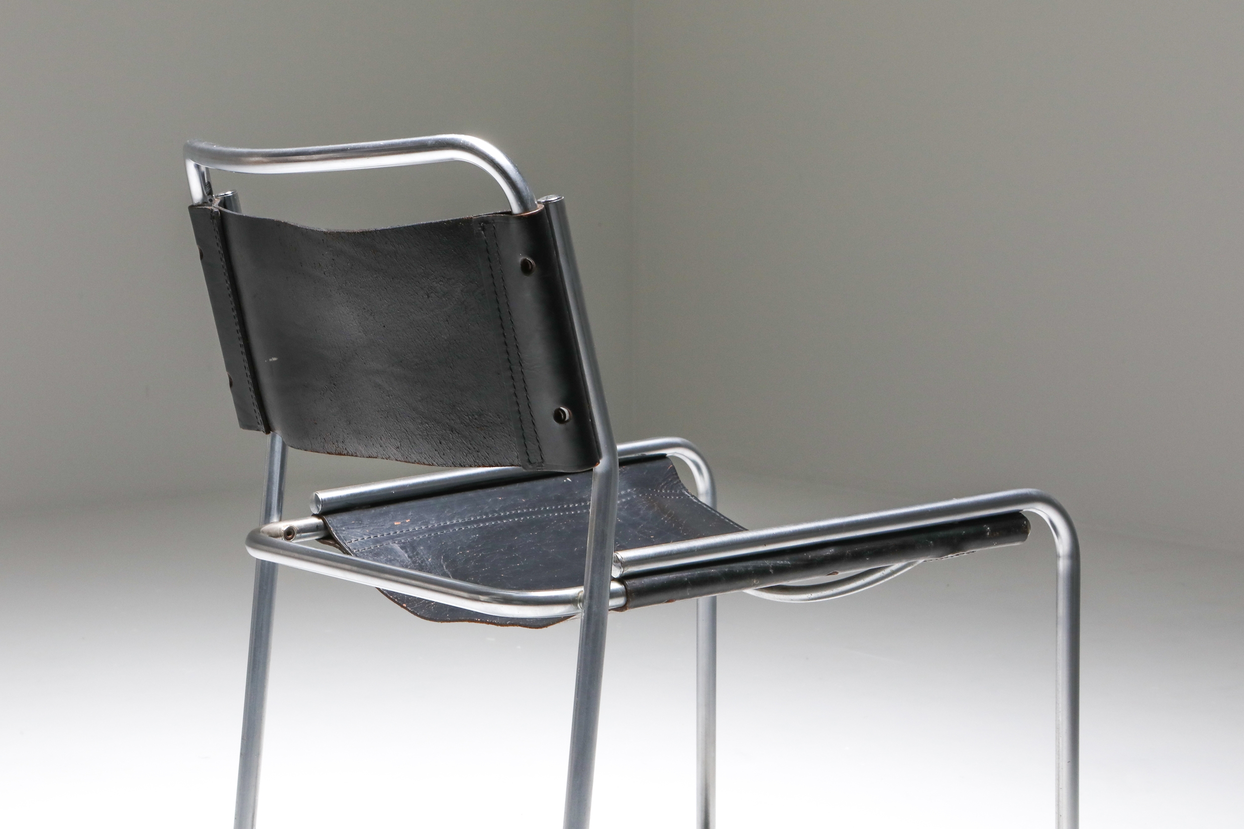 Claire Bataille and Paul Ibens Tubular Dining Chairs Model SE18 for ’t Spectrum - 1970s