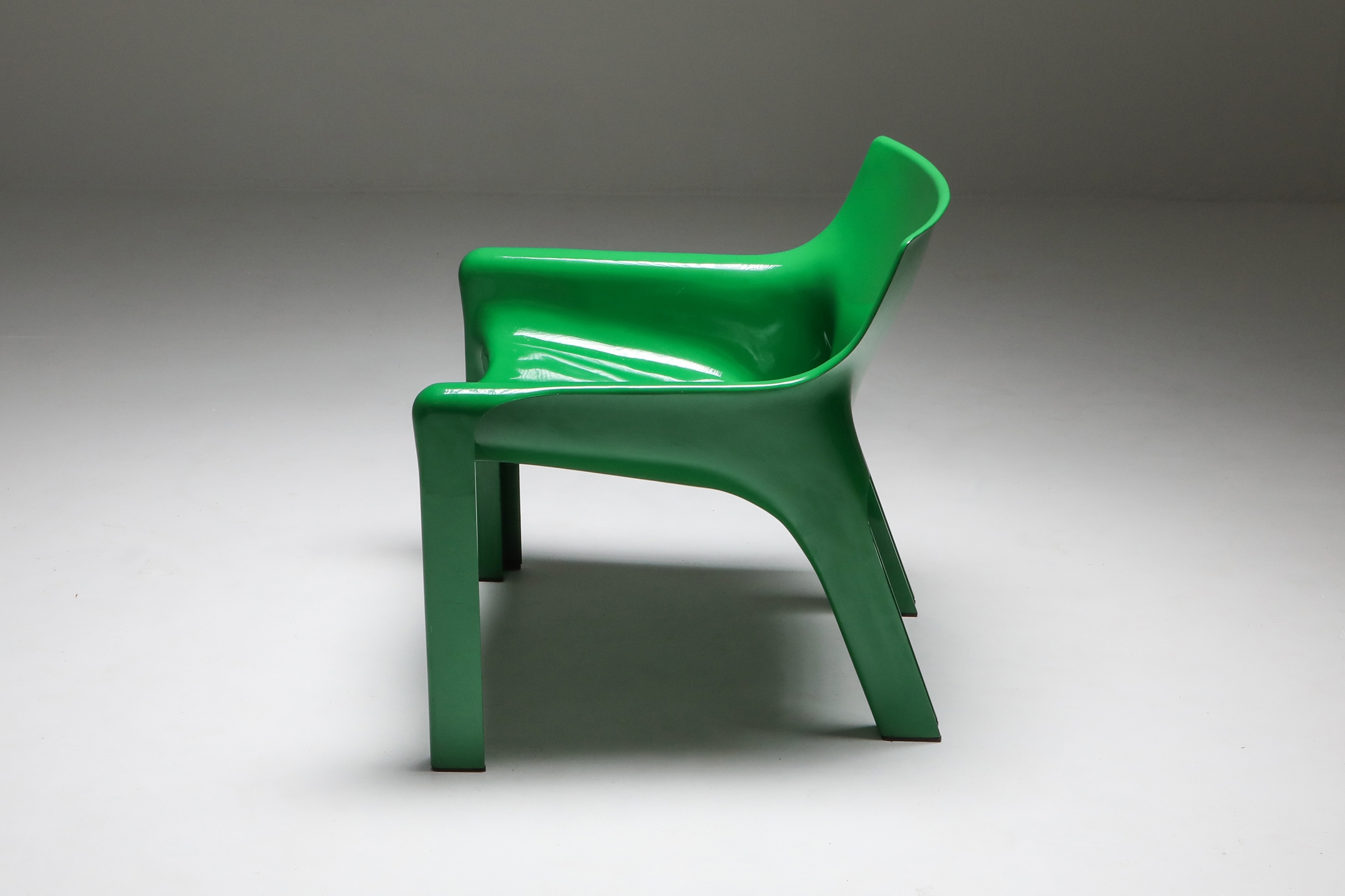 Green Magistretti 'Vicario' Armchairs - 1970s