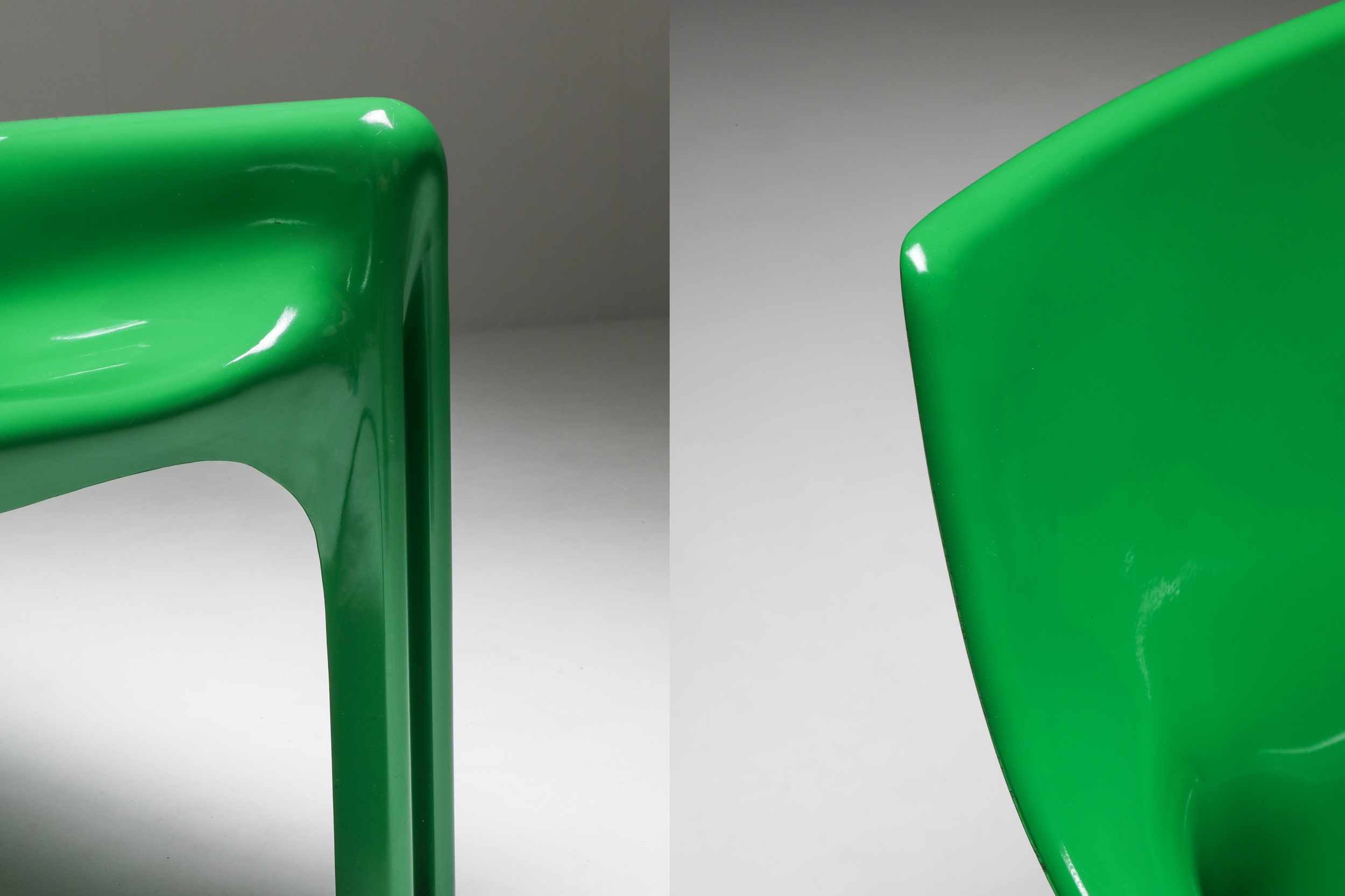 Green Magistretti 'Vicario' Armchairs - 1970s