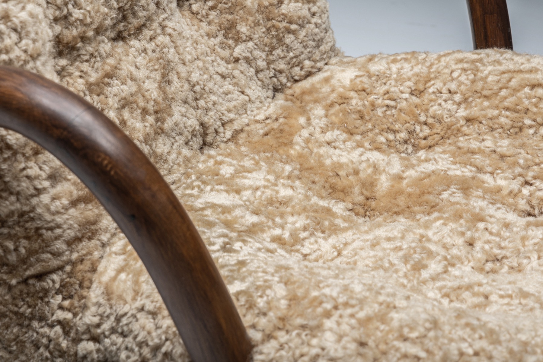 Clam Chair in Sheepskin by Philip Arctander - 1944