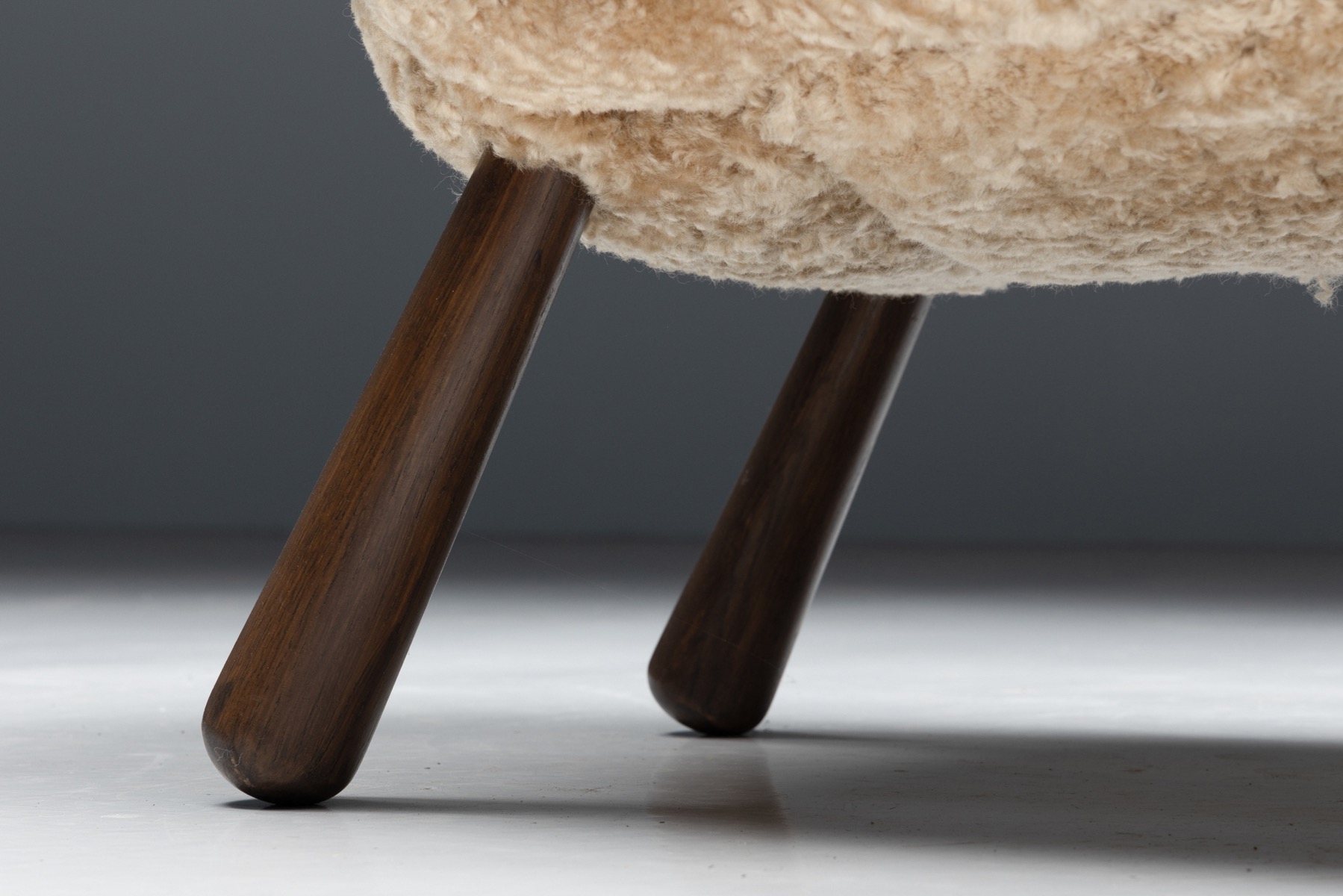 Clam Chair in Sheepskin by Philip Arctander - 1944