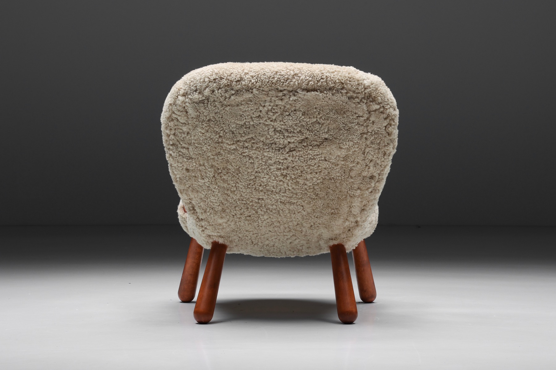 Clam Chair in Sheepskin by Philip Arctander - 1944