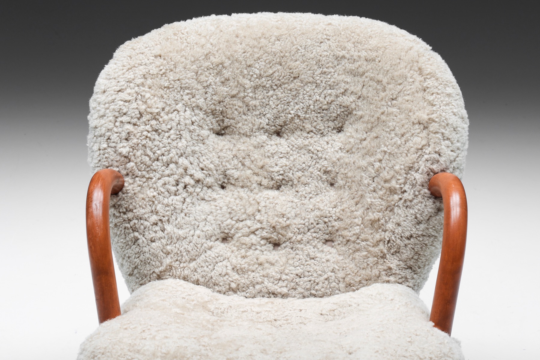 Clam Chair in Sheepskin by Philip Arctander - 1944