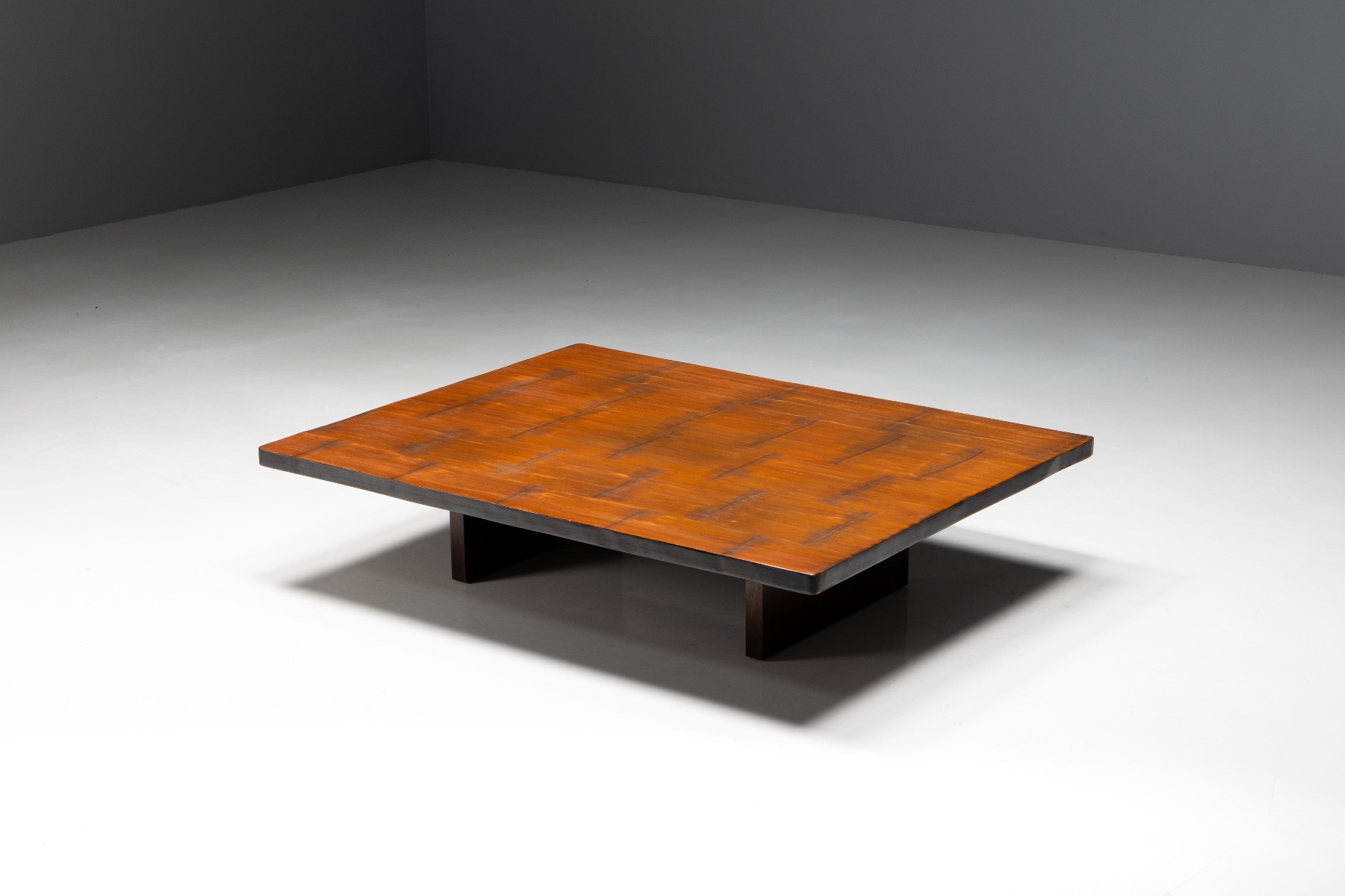 Coffee Table by Axel Vervoordt in Wengé and Bamboo - 1980s