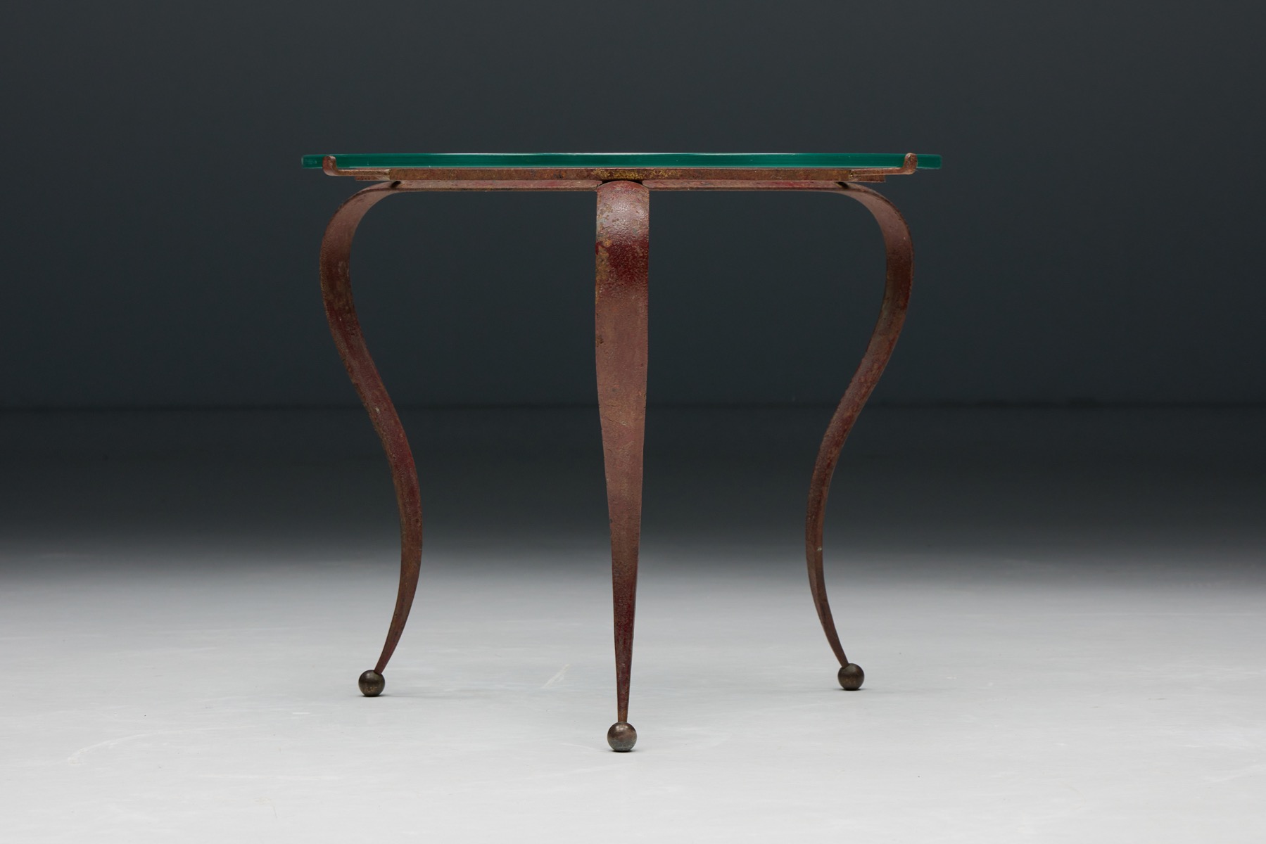 Glass & Iron Coffee Table by René Drouet - 1940's