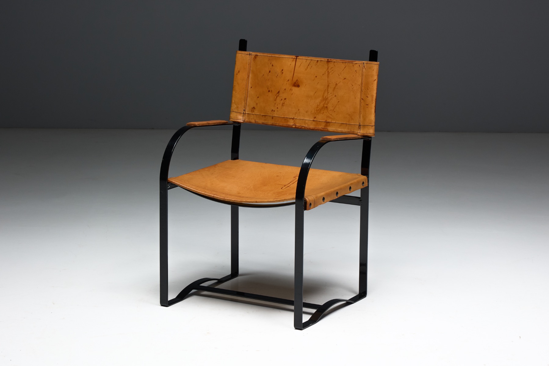 Cognac Leather Armchair Mid-Century Modern - 1960s