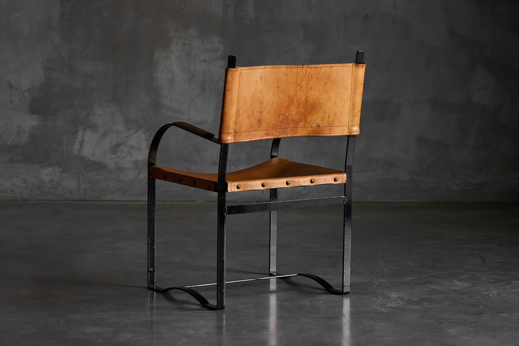 Cognac Leather Armchair Mid-Century Modern - 1960s