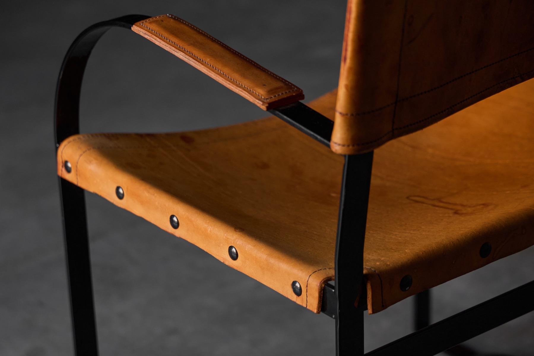 Cognac Leather Armchair Mid-Century Modern - 1960s