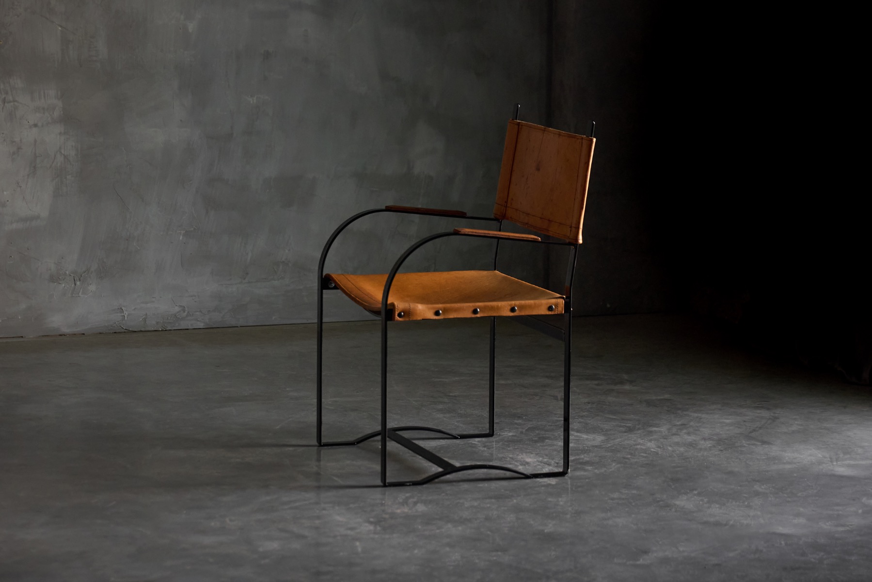 Cognac Leather Armchair Mid-Century Modern - 1960s