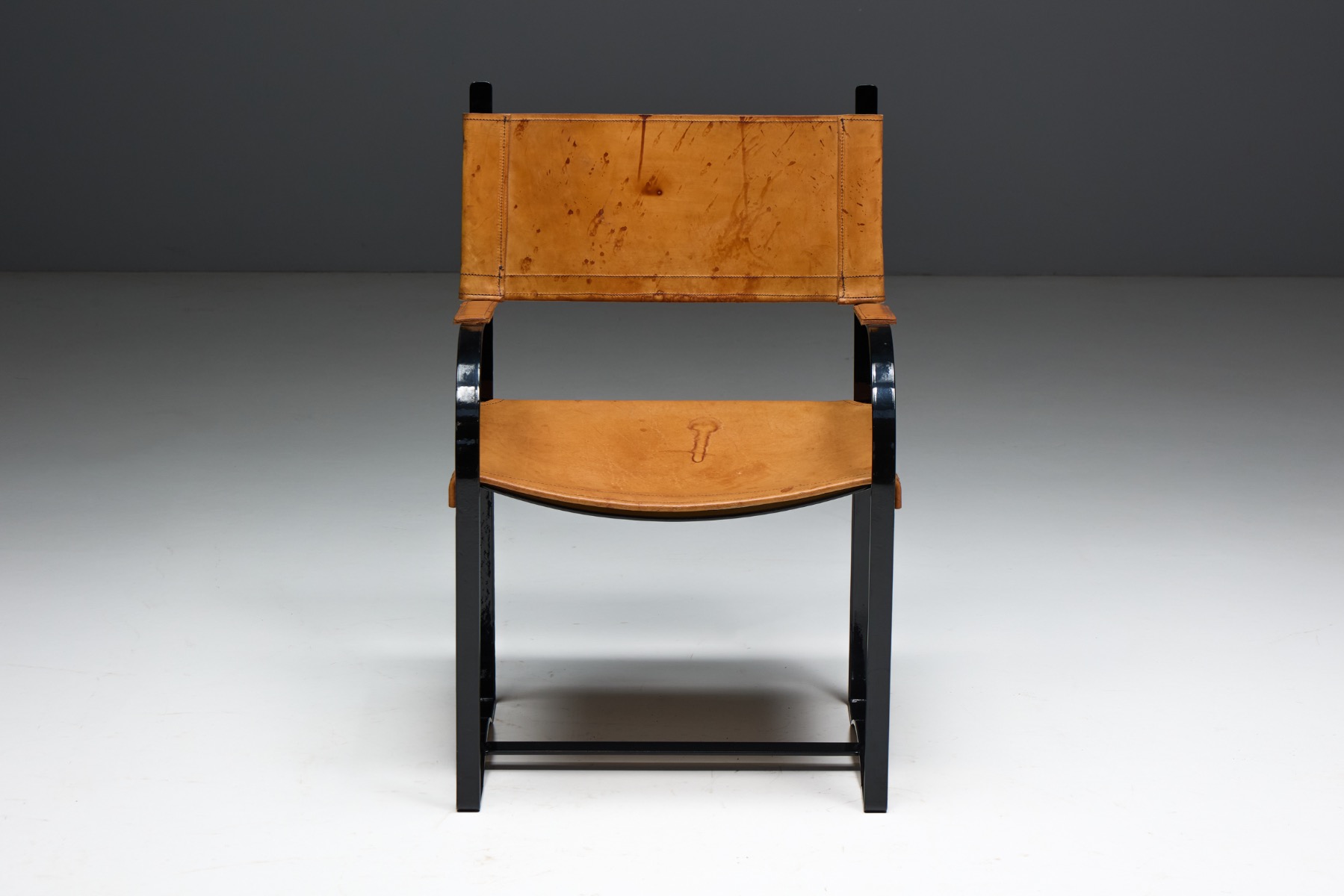 Cognac Leather Armchair Mid-Century Modern - 1960s