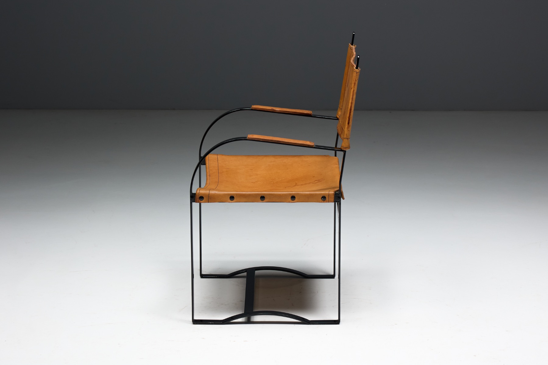 Cognac Leather Armchair Mid-Century Modern - 1960s