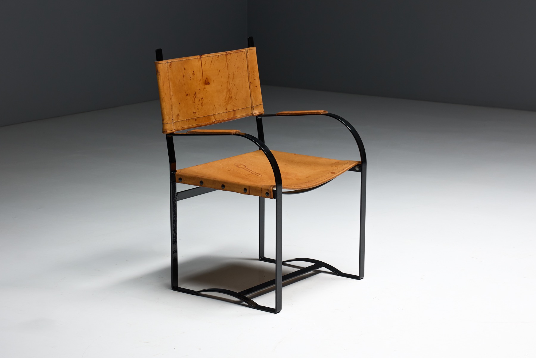 Cognac Leather Armchair Mid-Century Modern - 1960s