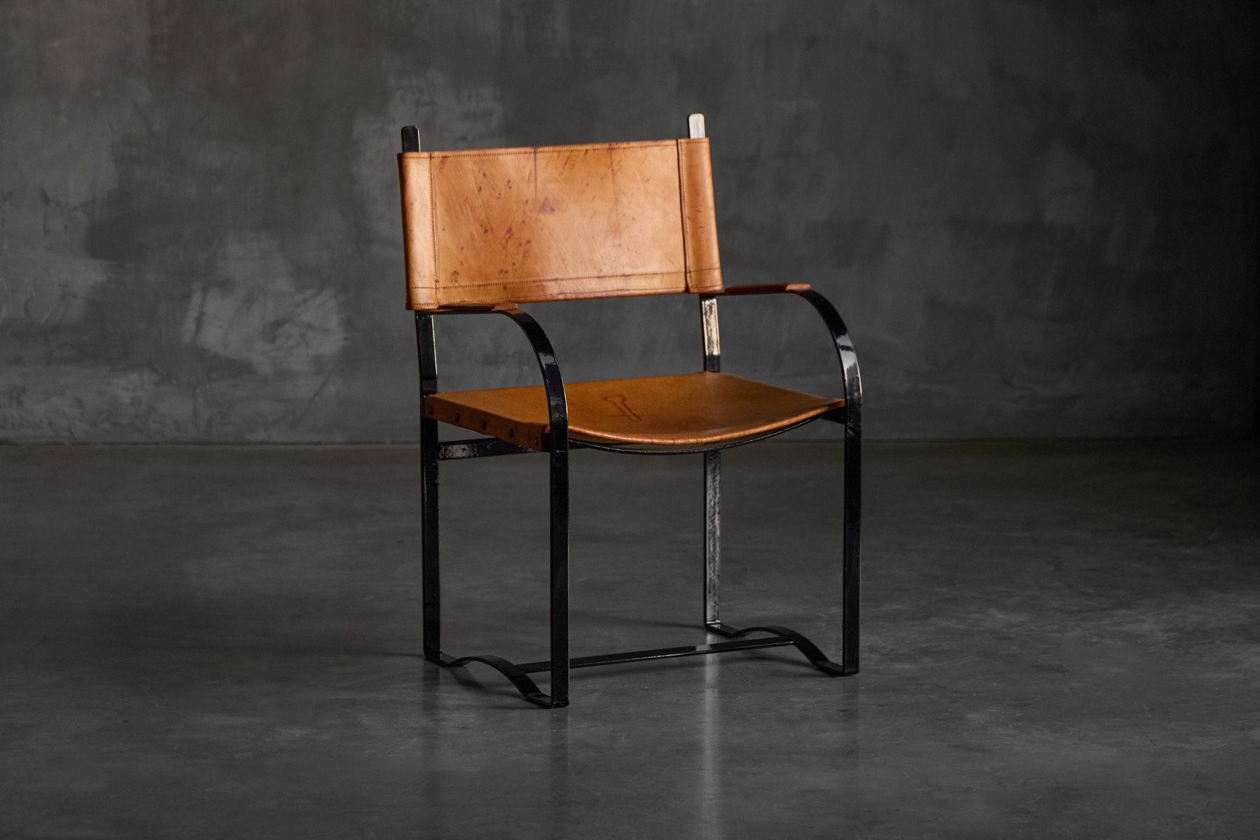 Cognac Leather Armchair Mid-Century Modern - 1960s