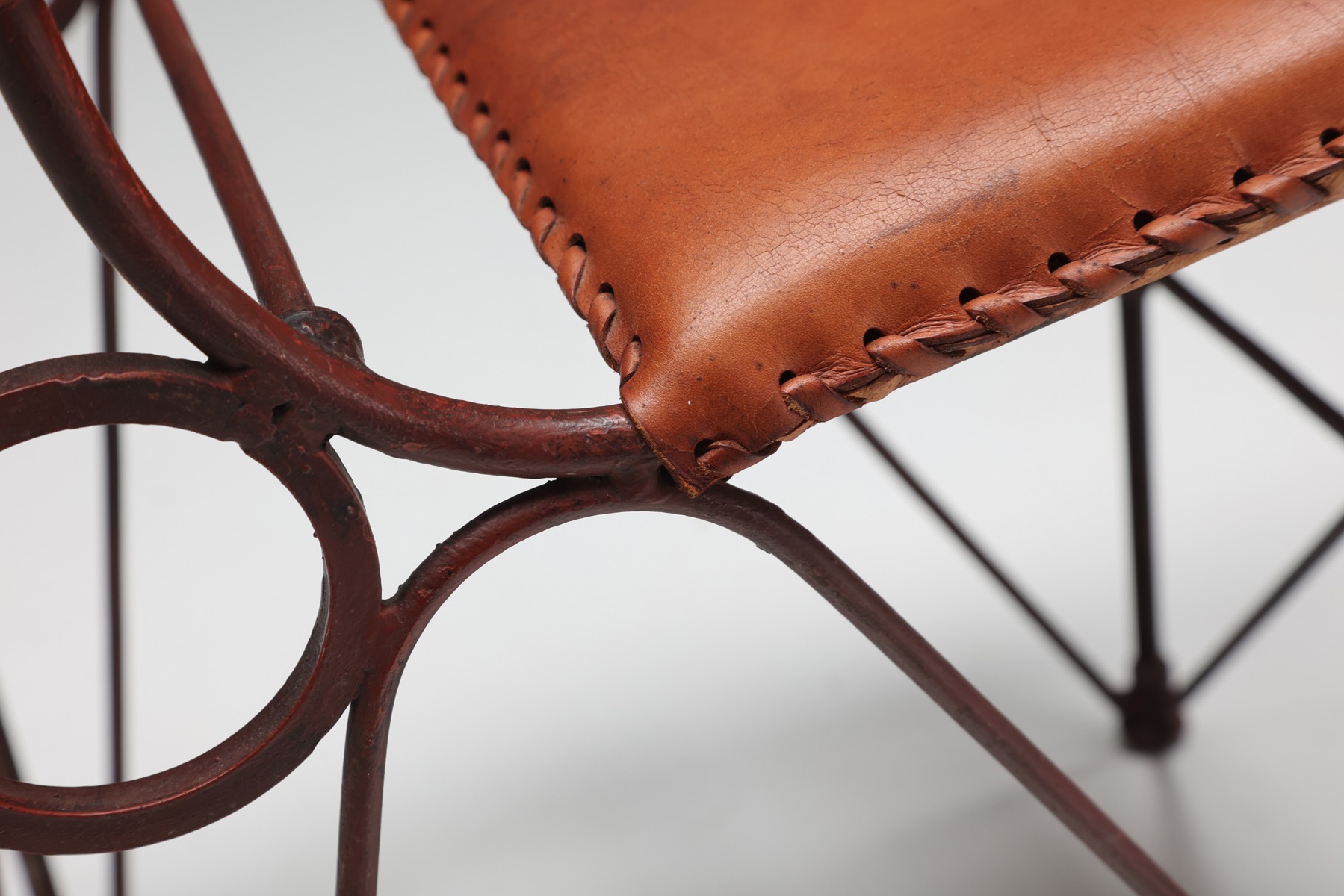Dining Chairs in Cognac Leather and Steel - 1950s