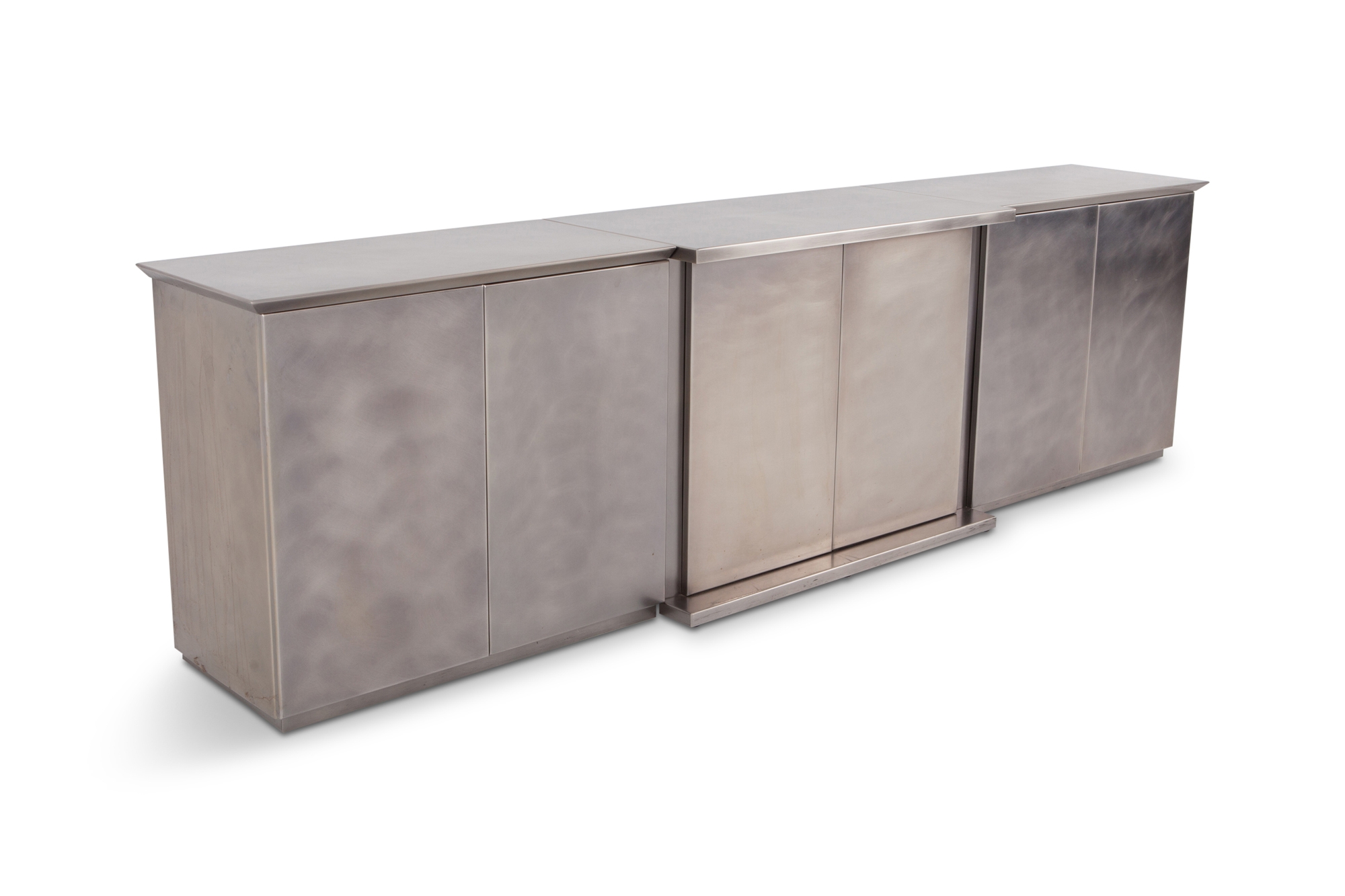 Belgo Chrome Credenza in Brushed Stainless Steel - 1980s