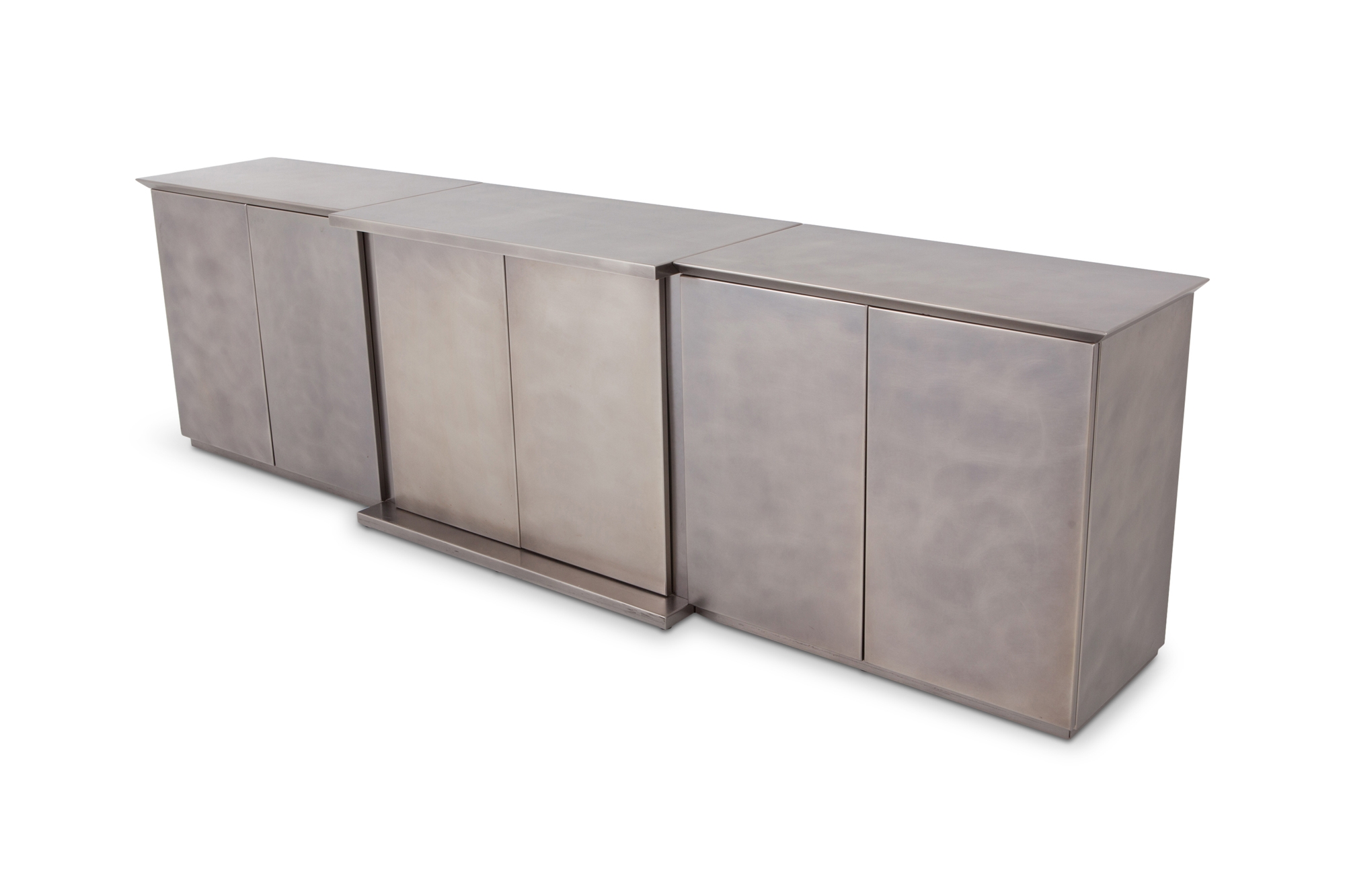 Belgo Chrome Credenza in Brushed Stainless Steel - 1980s