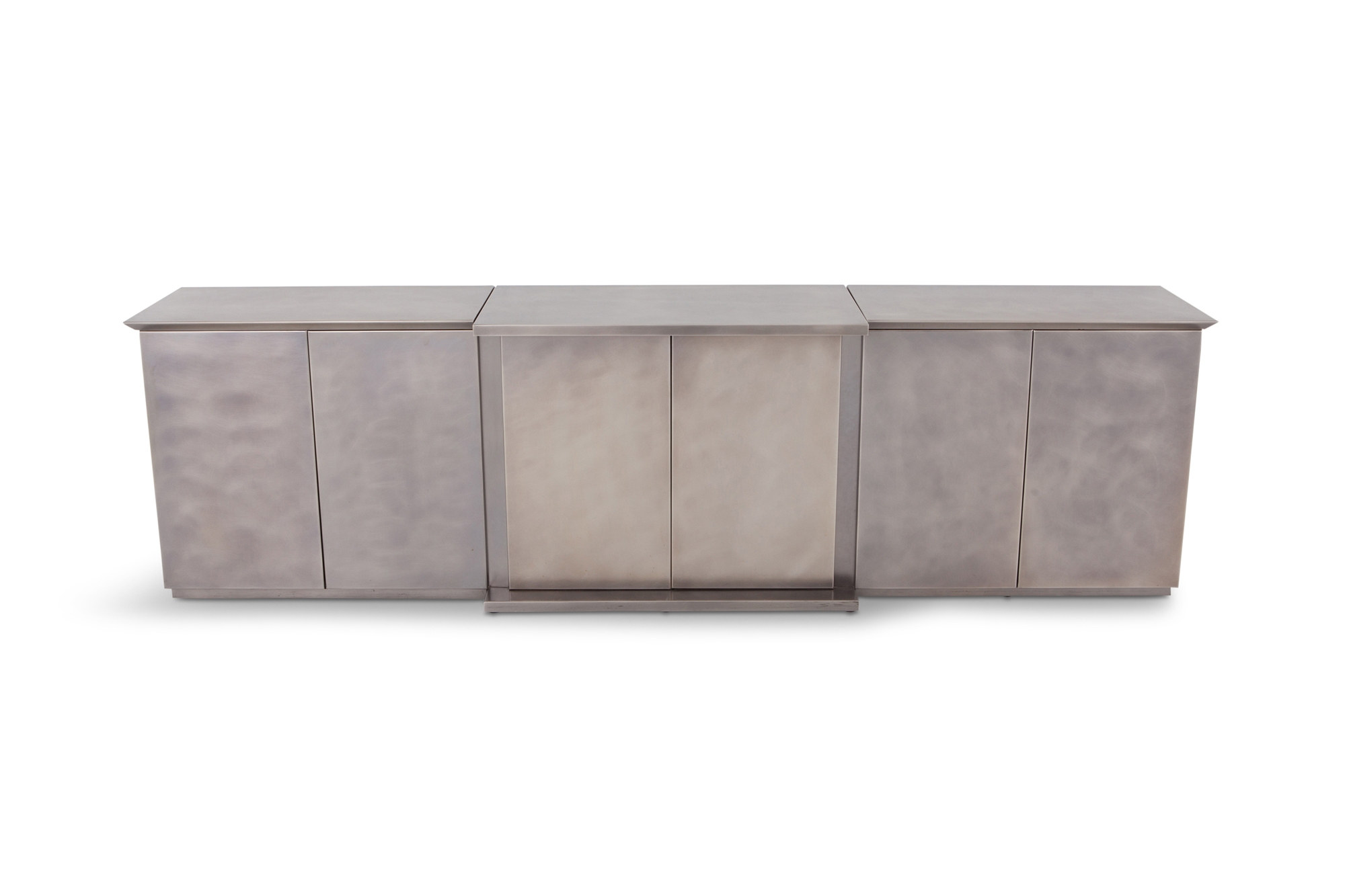 Belgo Chrome Credenza in Brushed Stainless Steel - 1980s