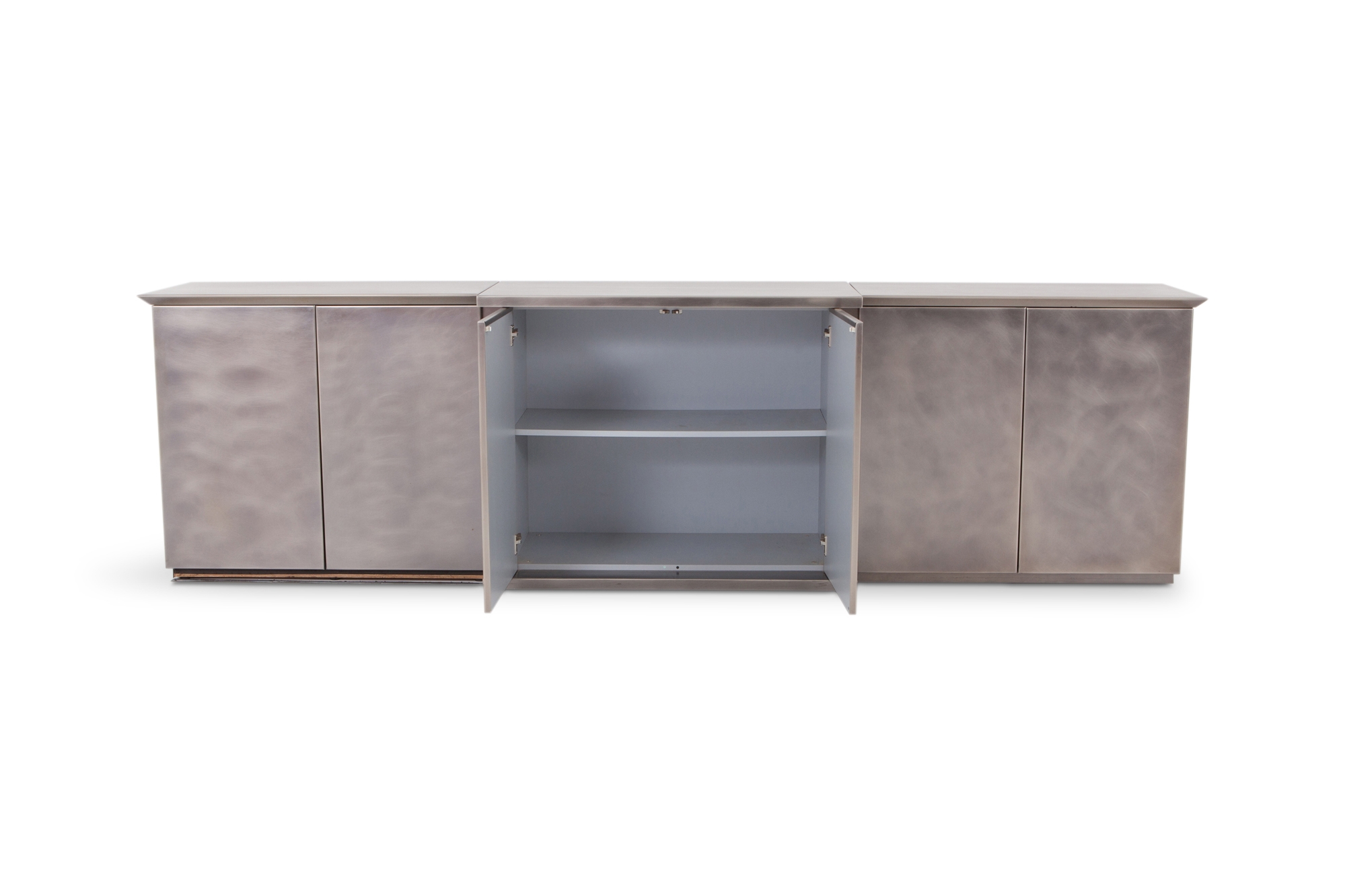 Belgo Chrome Credenza in Brushed Stainless Steel - 1980s