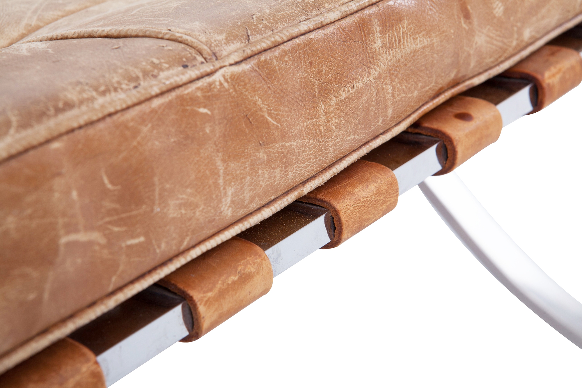 Barcelona Ottoman by Ludwig Mies van der Rohe in Original Cognac Leather - 1960s