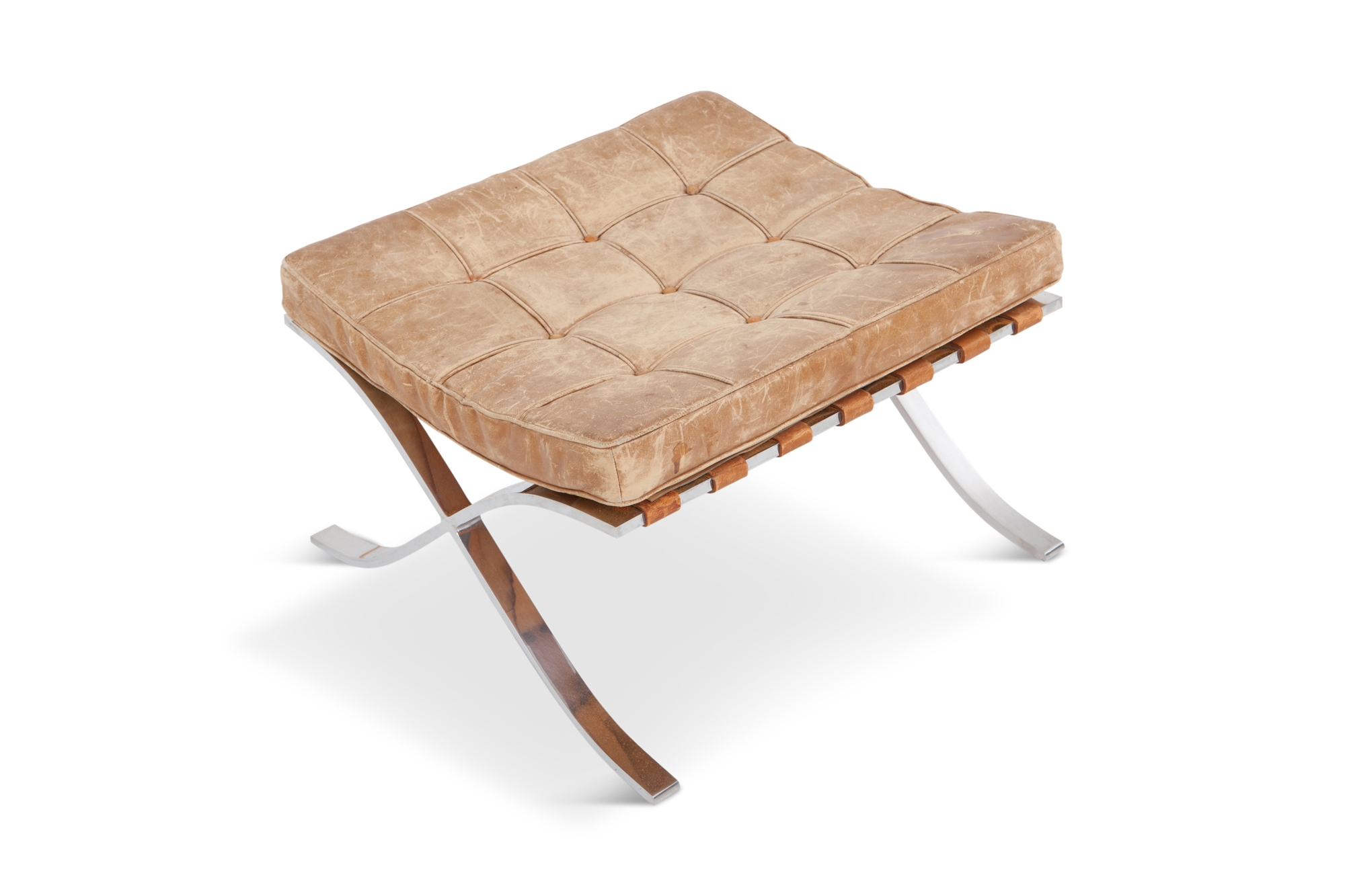 Barcelona Ottoman by Ludwig Mies van der Rohe in Original Cognac Leather - 1960s