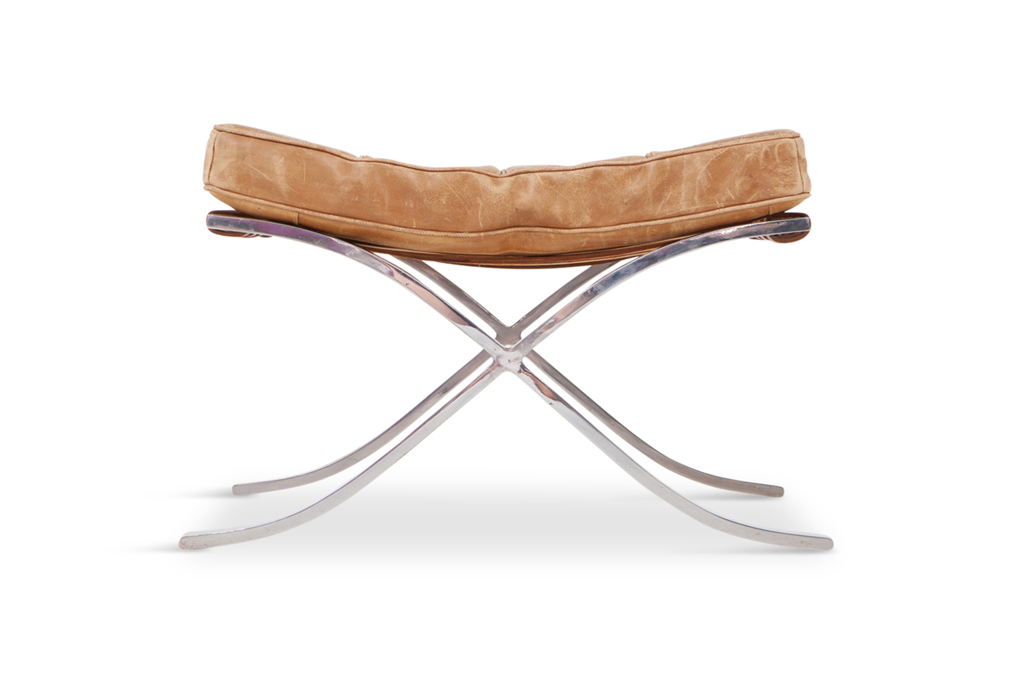Barcelona Ottoman by Ludwig Mies van der Rohe in Original Cognac Leather - 1960s
