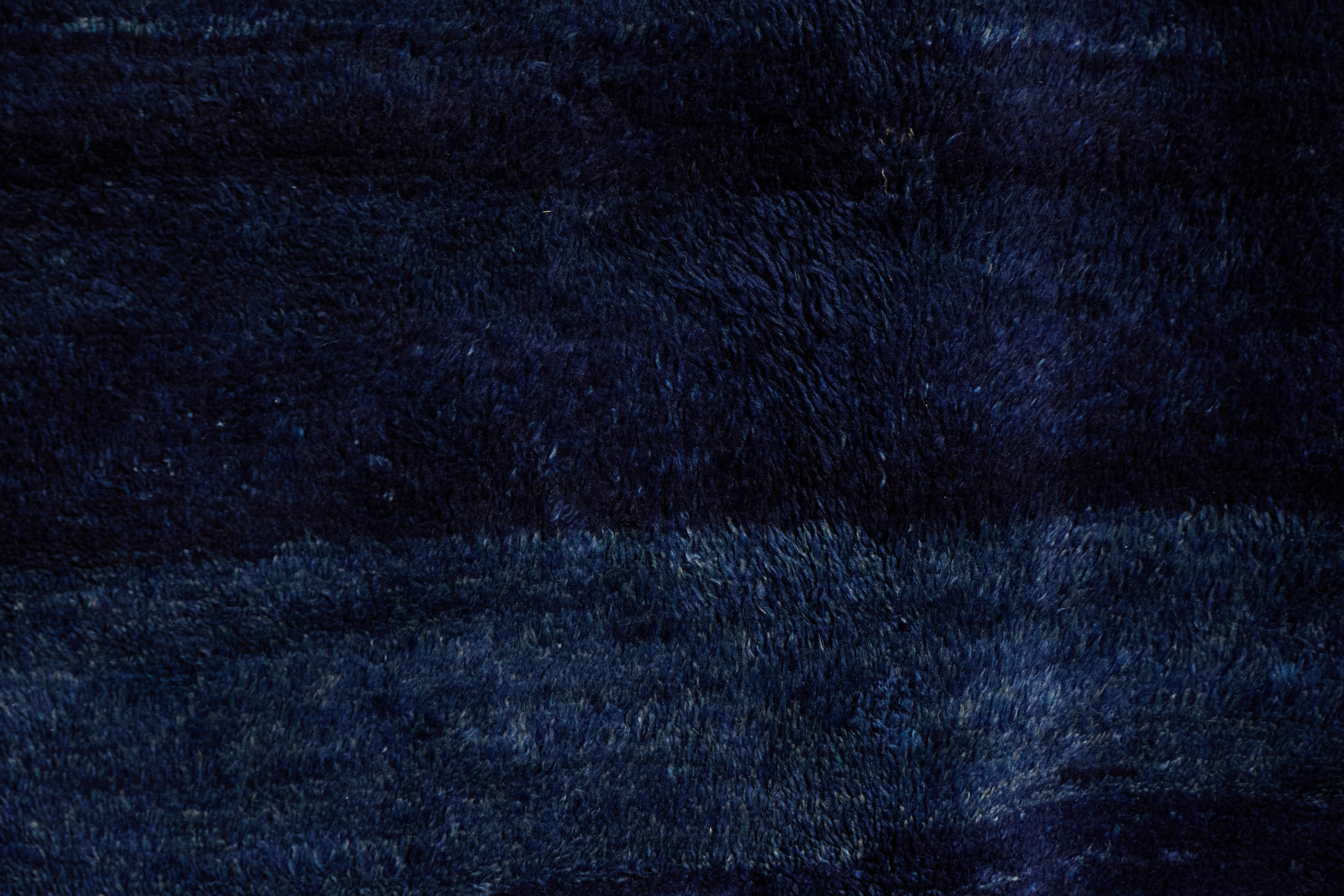 Contemporary Wool Rug in Blue Tones, Turkey - 21st Century