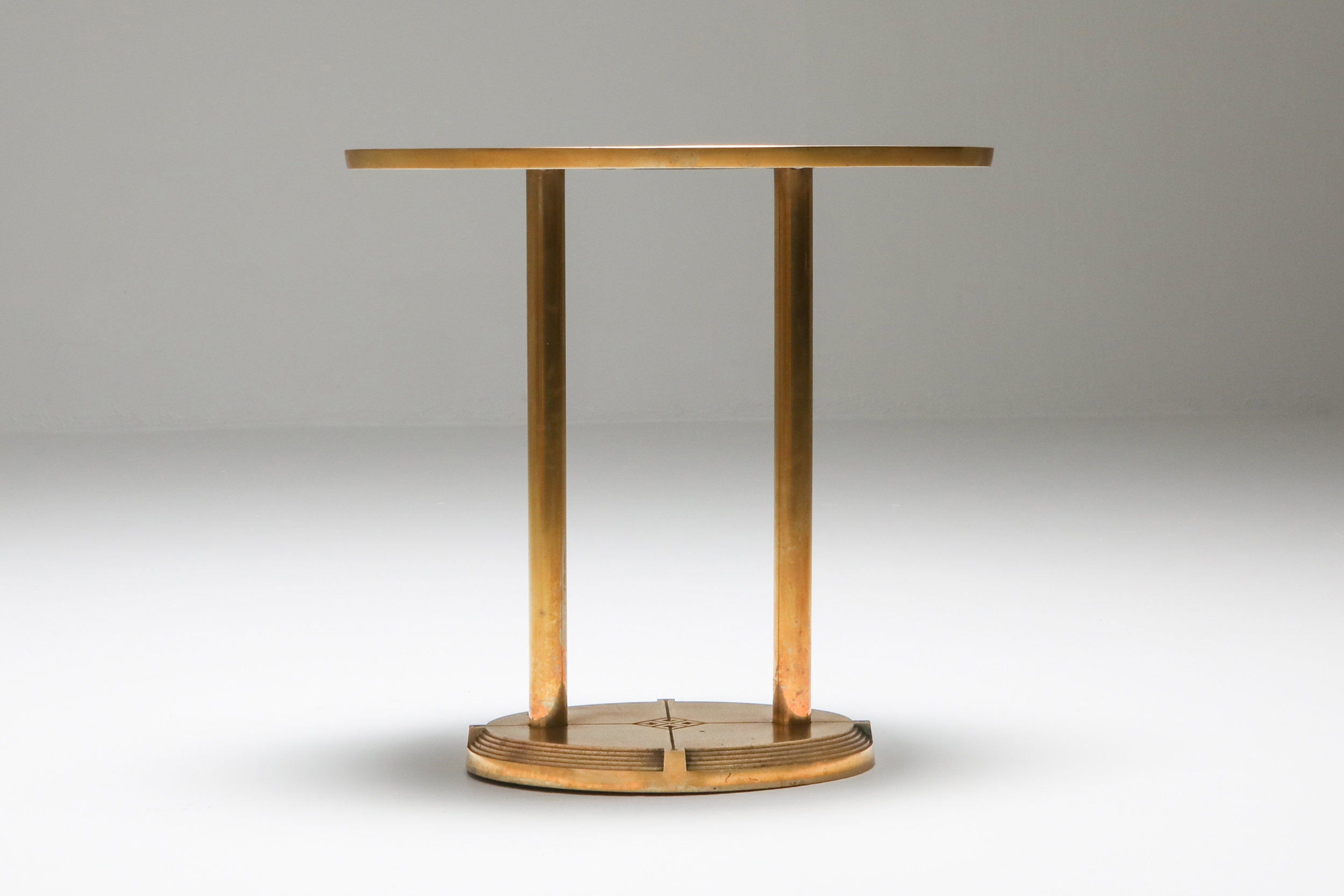 Brass Cast Side Table by Peter Ghyczy - 1980s