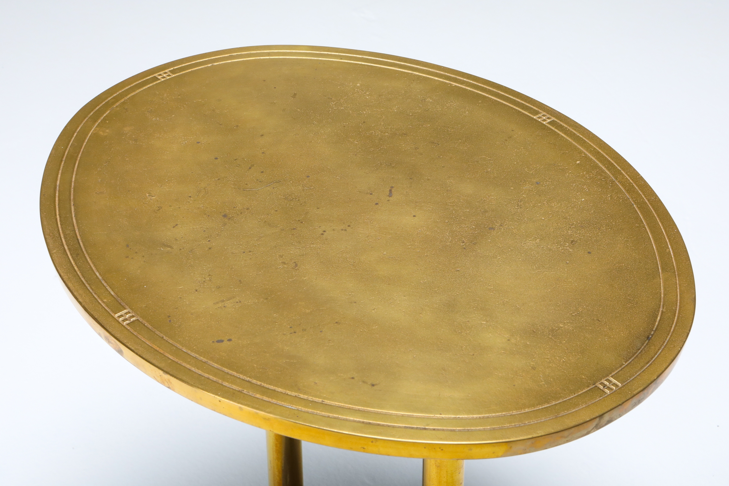 Brass Cast Side Table by Peter Ghyczy - 1980s