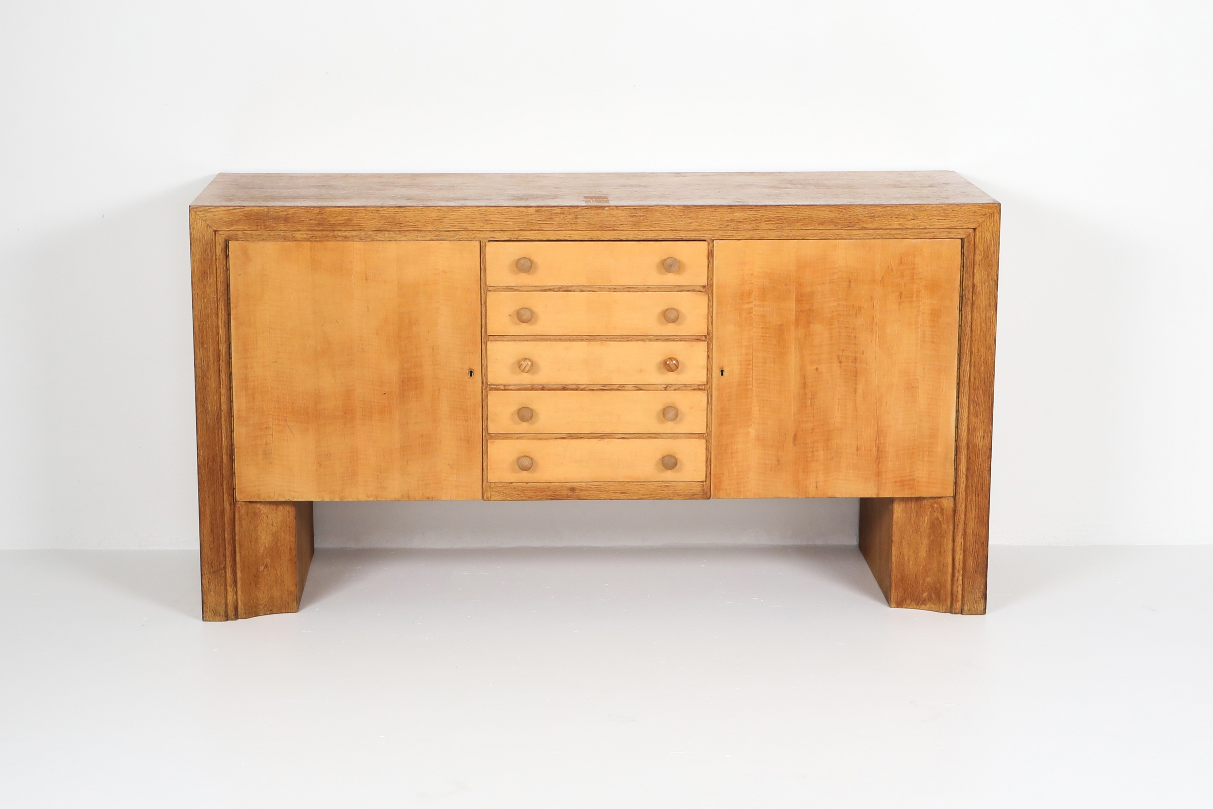 Oak and Birch 1930s Naturalist Art Deco buffet - 1930s