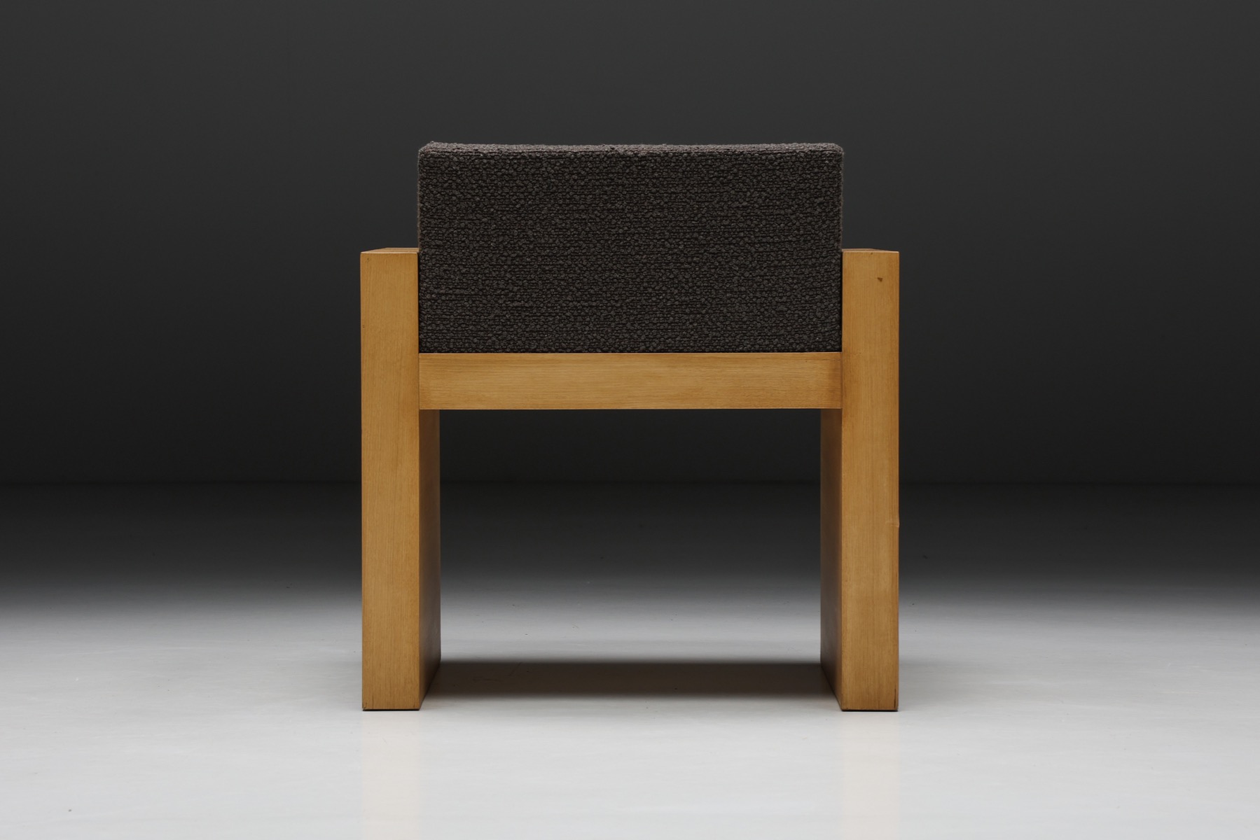 Cubic Oak Postmodern Armchairs, Belgium – 1980s