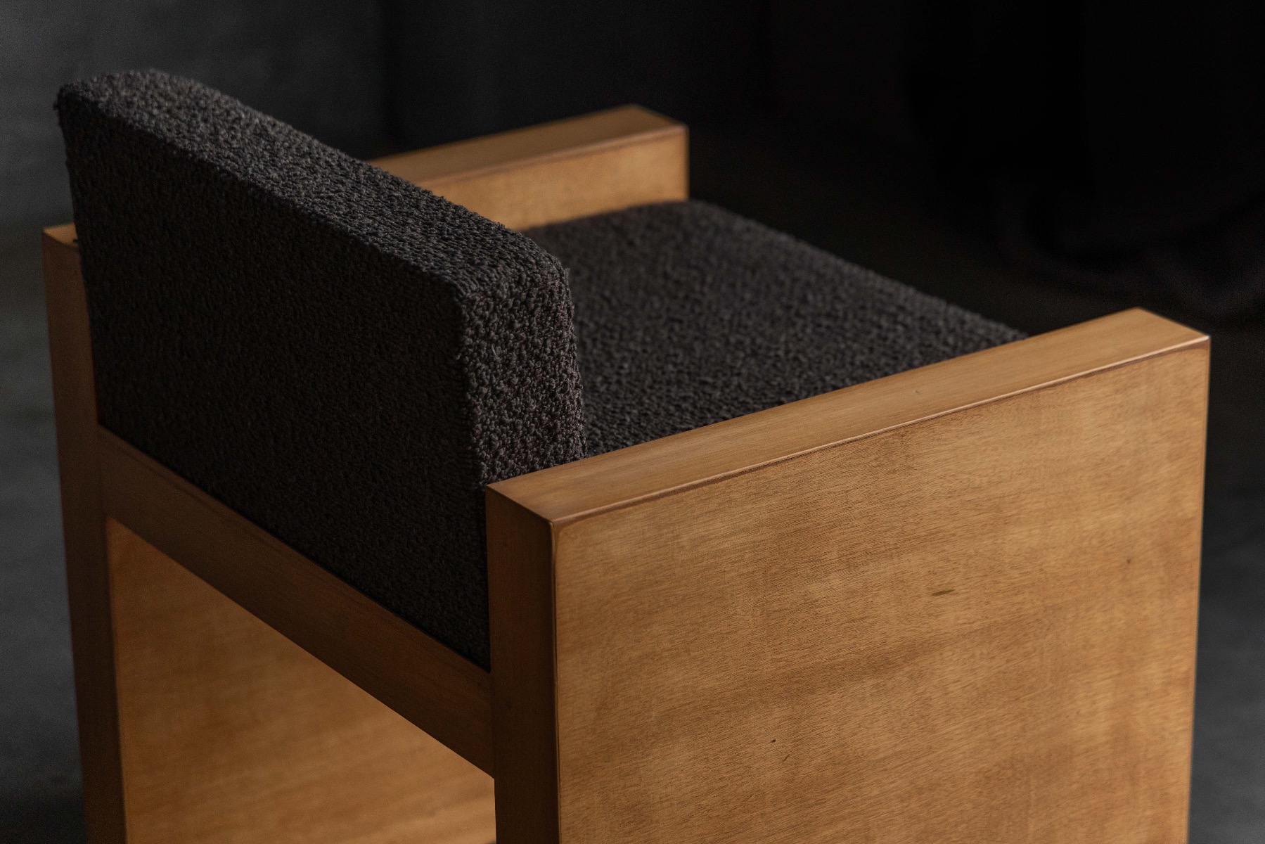 Cubic Oak Postmodern Armchairs, Belgium – 1980s