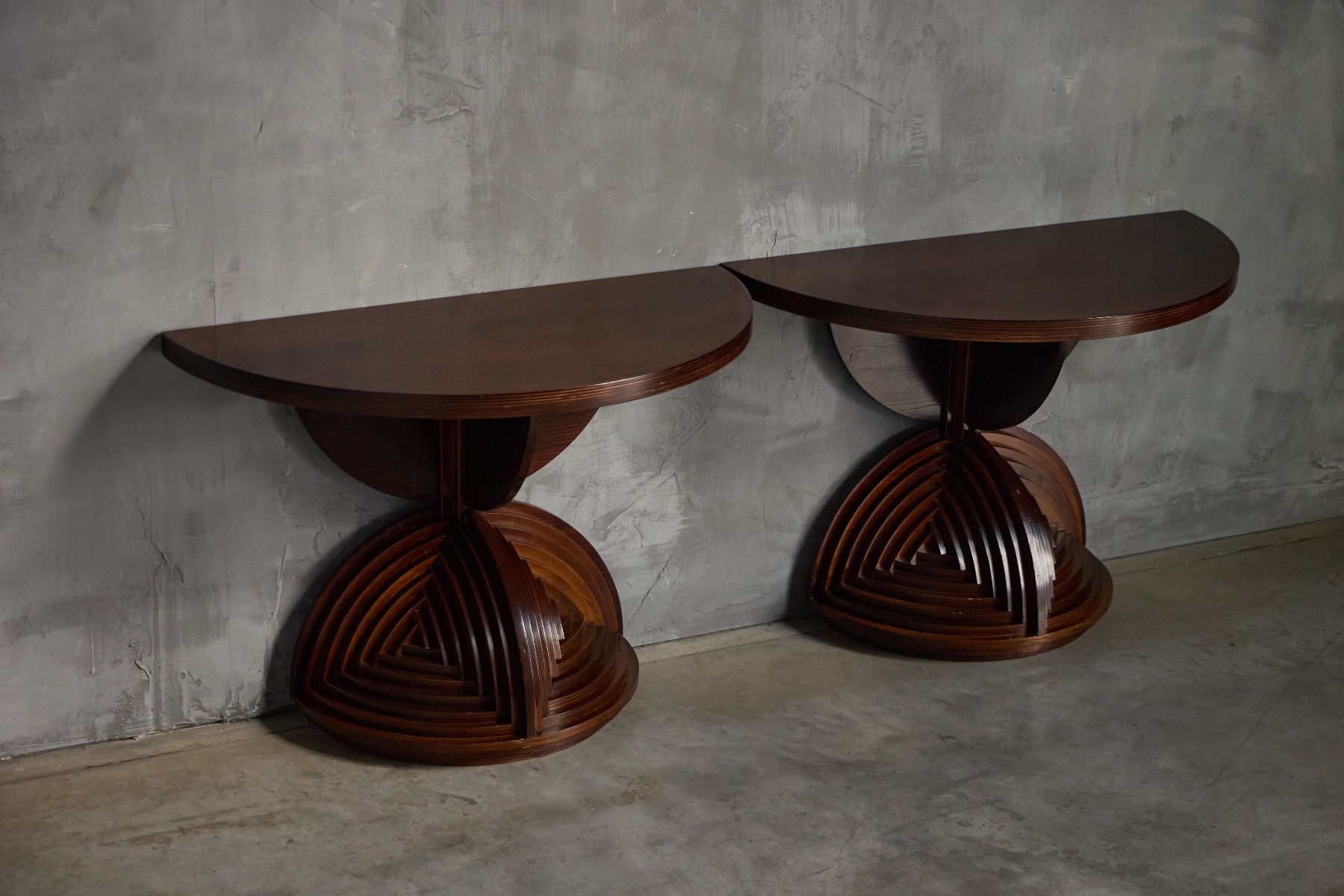 Custom Sculptural Console Tables by Mario Ceroli - 1970s 