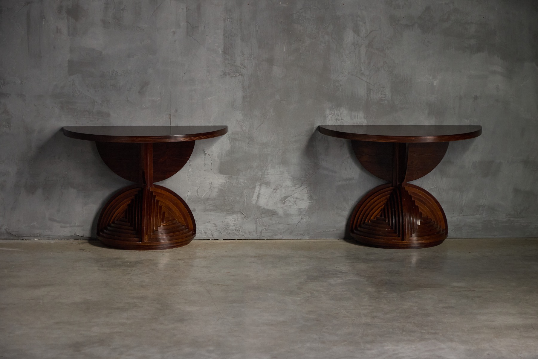 Custom Sculptural Console Tables by Mario Ceroli - 1970s 